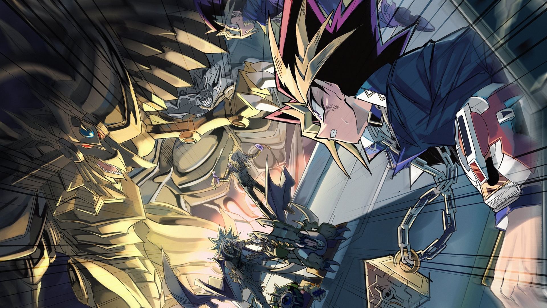 1920x1080 Yami Yugi, Yu Gi Oh!, Anime, Marik Ishtar, The Winged Dragon Of Ra, Obelisk The Tormentor, Yugi Moto, Fan Artx1080 Wallpaper
