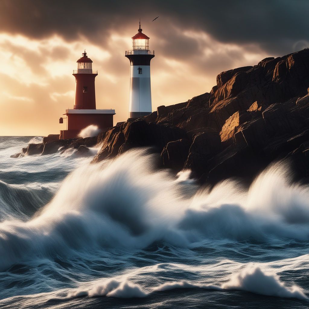 1024x1024 a rough sea in the background
