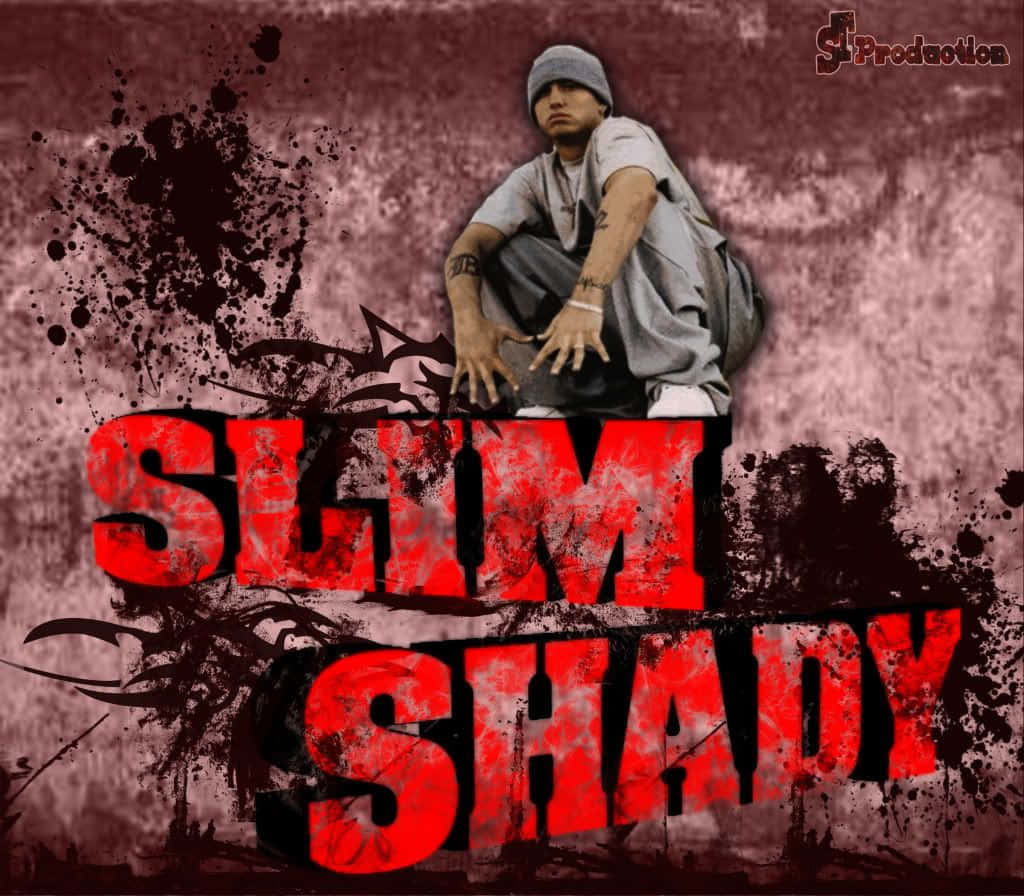 1024x896 Download Slim Shady Eminem With Name Wallpaper