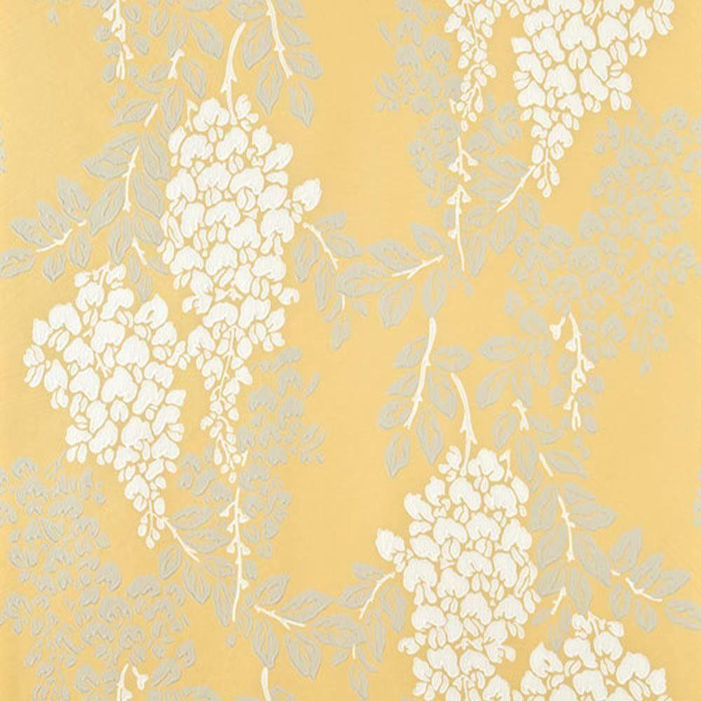 1000x1000 Farrow & Ball Wisteria Wallpaper BP2212 Yellow / White