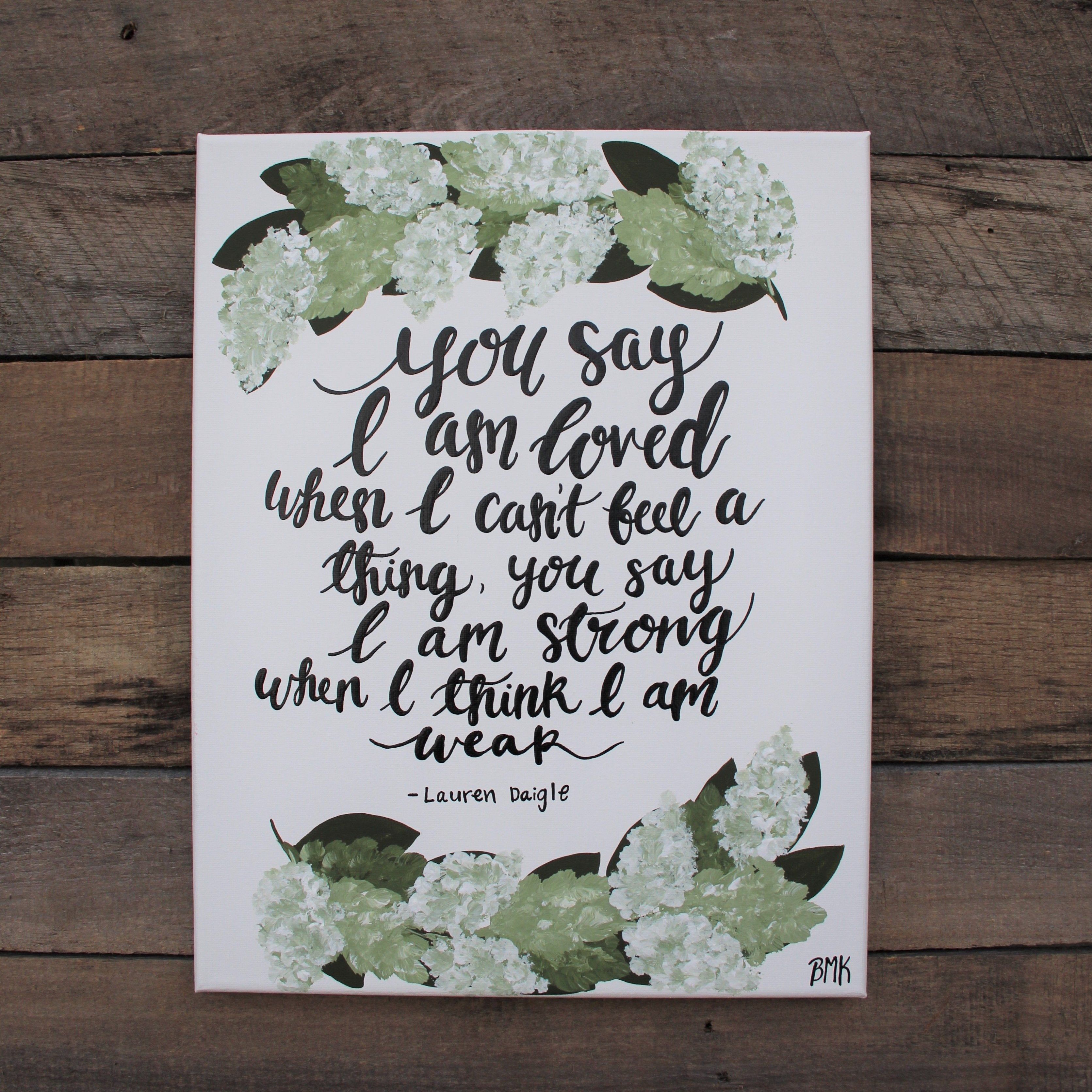 3343x3343 You Say Daigle Lyrics, 11x14 Canvas