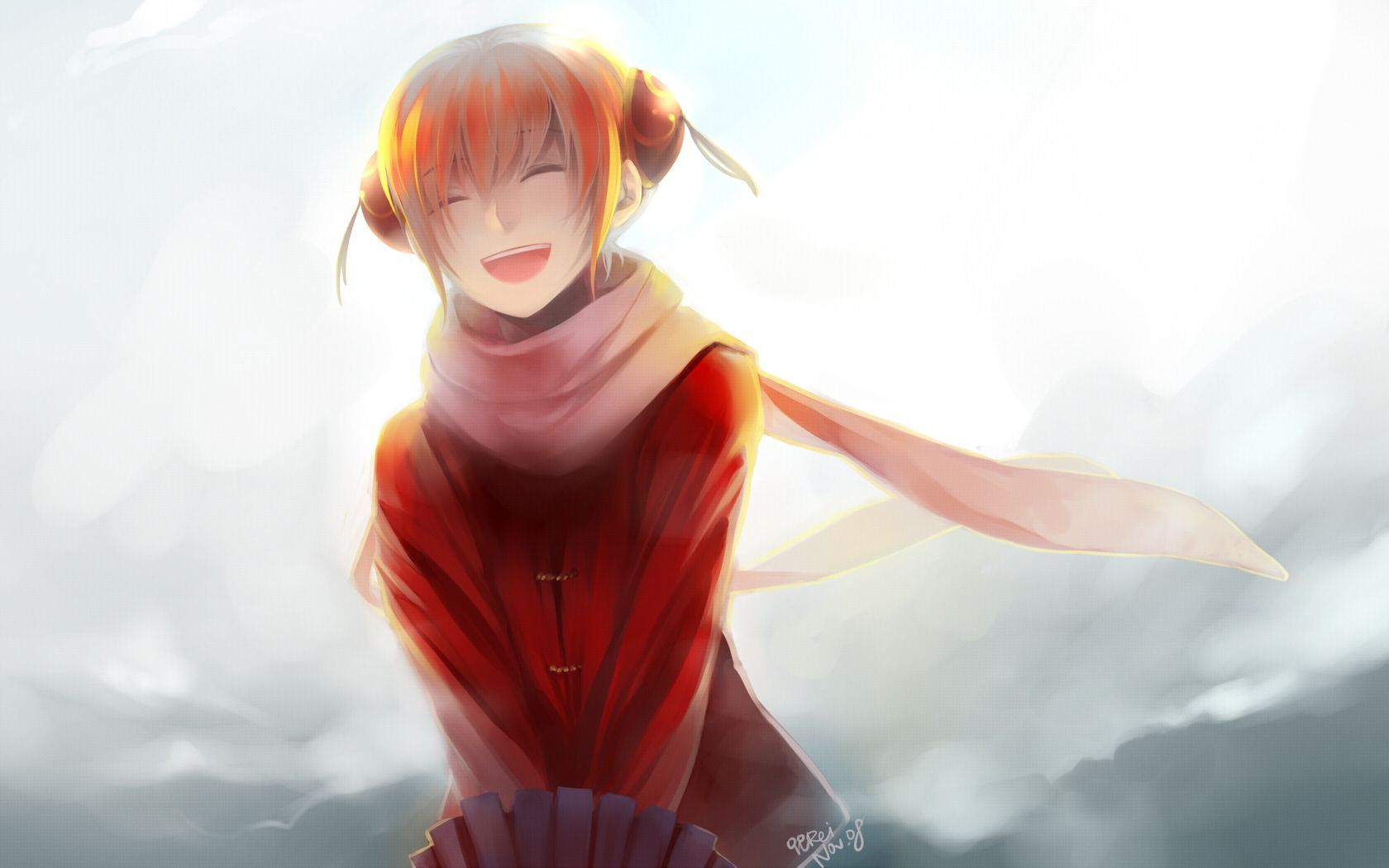 1680x1050 gintama kagura (gintama) red hair rei (sanbonzakura). konachan.net.com Anime Wallpaper