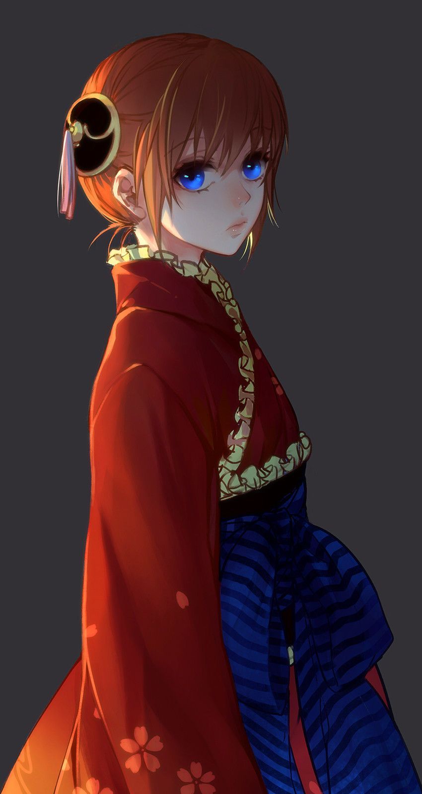 850x1598 kagura (gintama) drawn