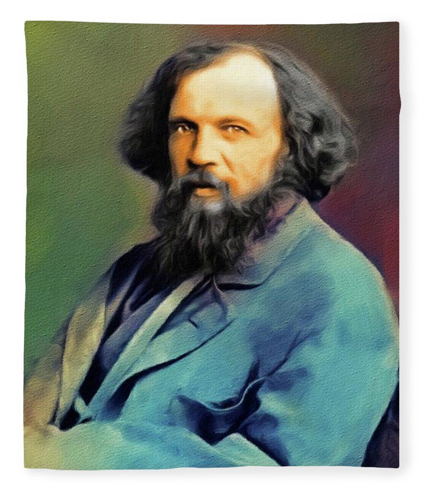 860x1000 Dmitri Mendeleev, Famous Scientist Fleece Blanket by Esoterica Art Agency