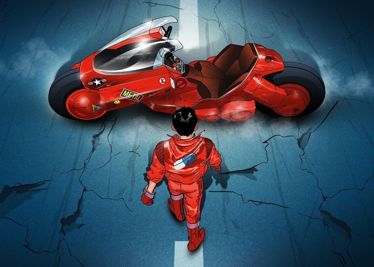 1200x857 Akira Kaneda and his bike' Poster