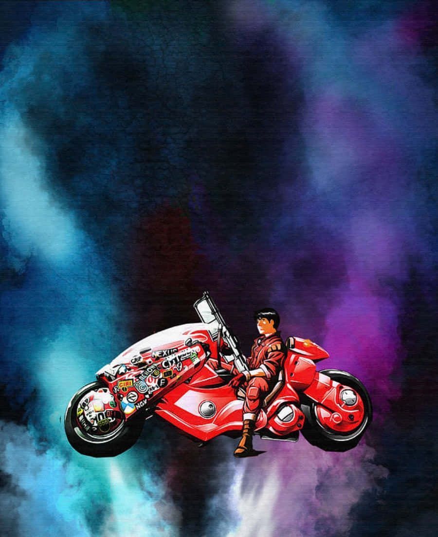 900x1103 Download Shotaro Kaneda Riding His Iconic Red Motorcycle In Akira Wallpaper