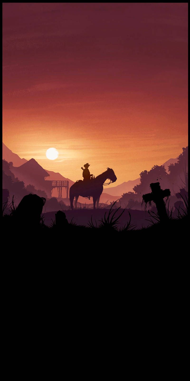 800x1600 Download Red Dead iPhone Horse At Sunset Wallpaper