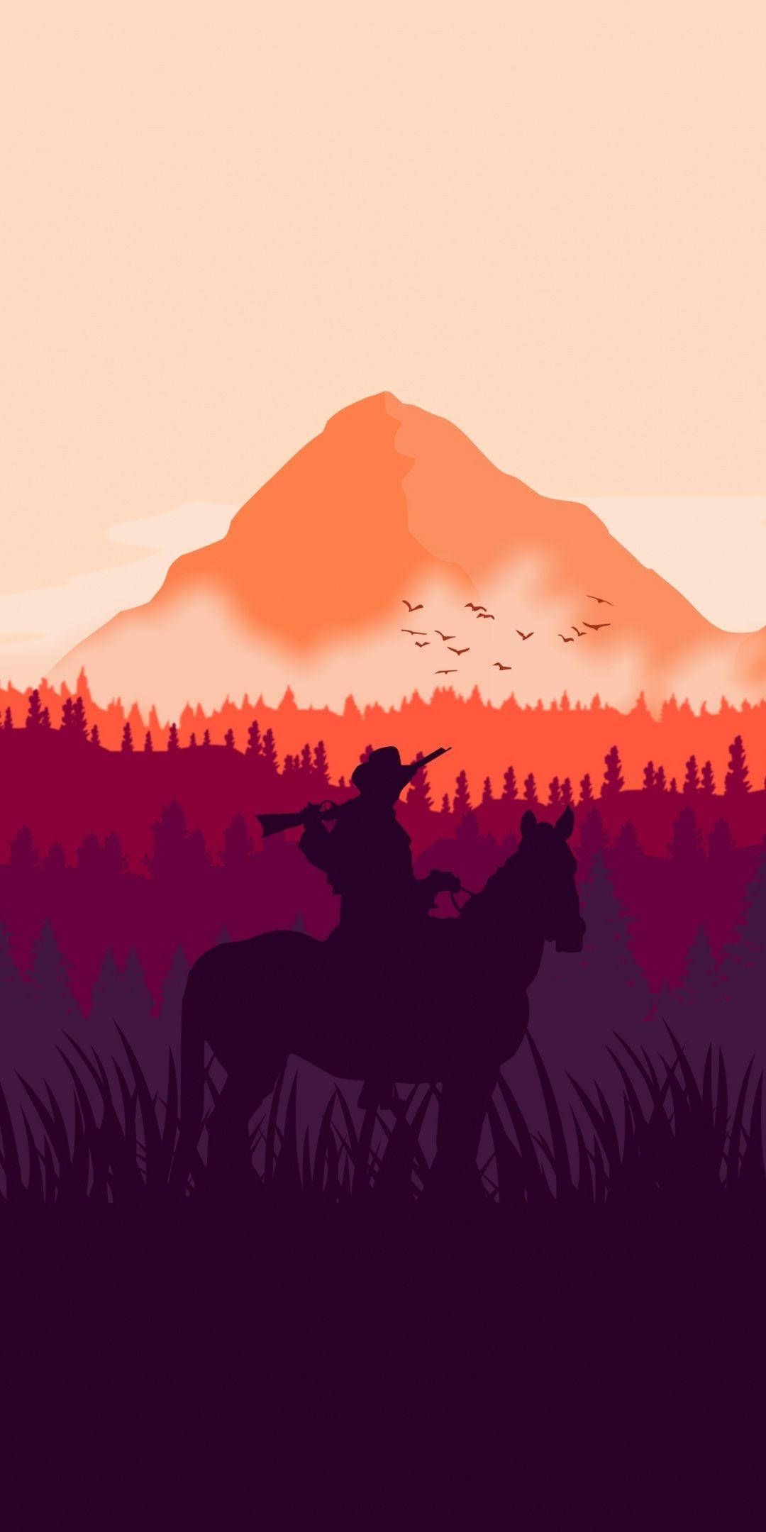 1080x2160 Download Red Dead iPhone Horse And Mountain Wallpaper