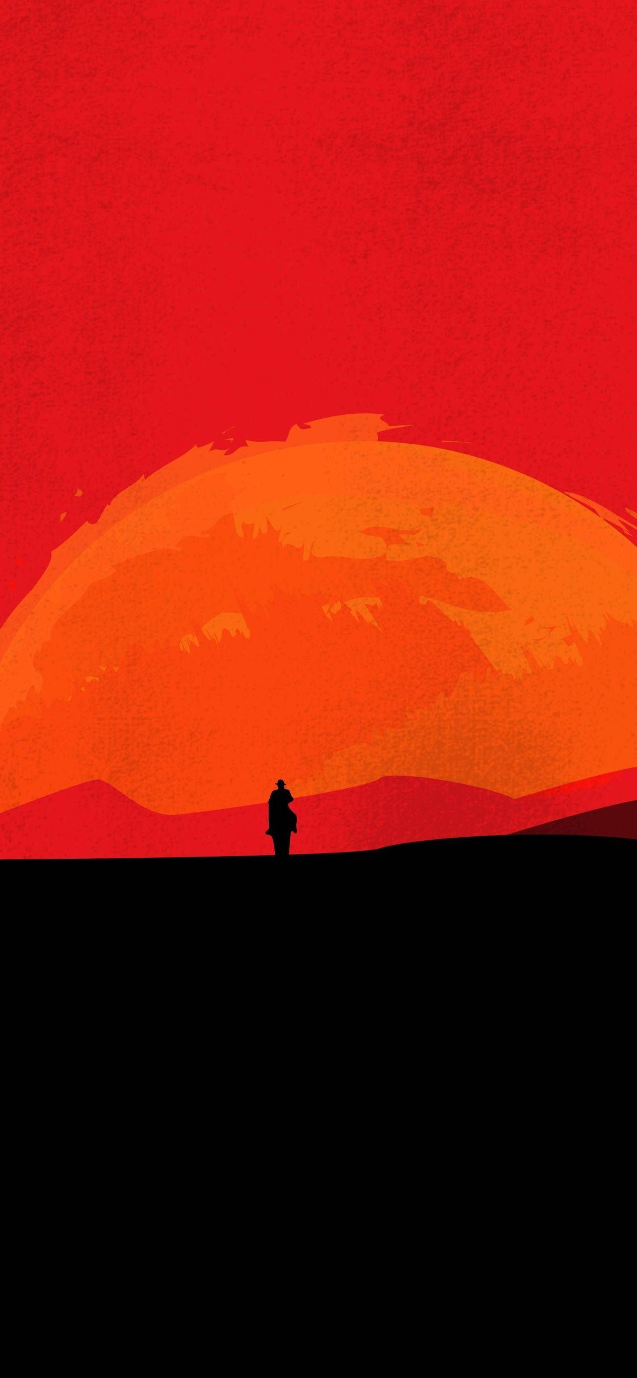 1242x2688 Download Minimalist Red Dead iPhone Wallpaper