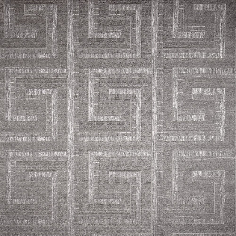 1000x1000 Greek Key Foil wallpaper in Gunmetal. I Love Wallpaper