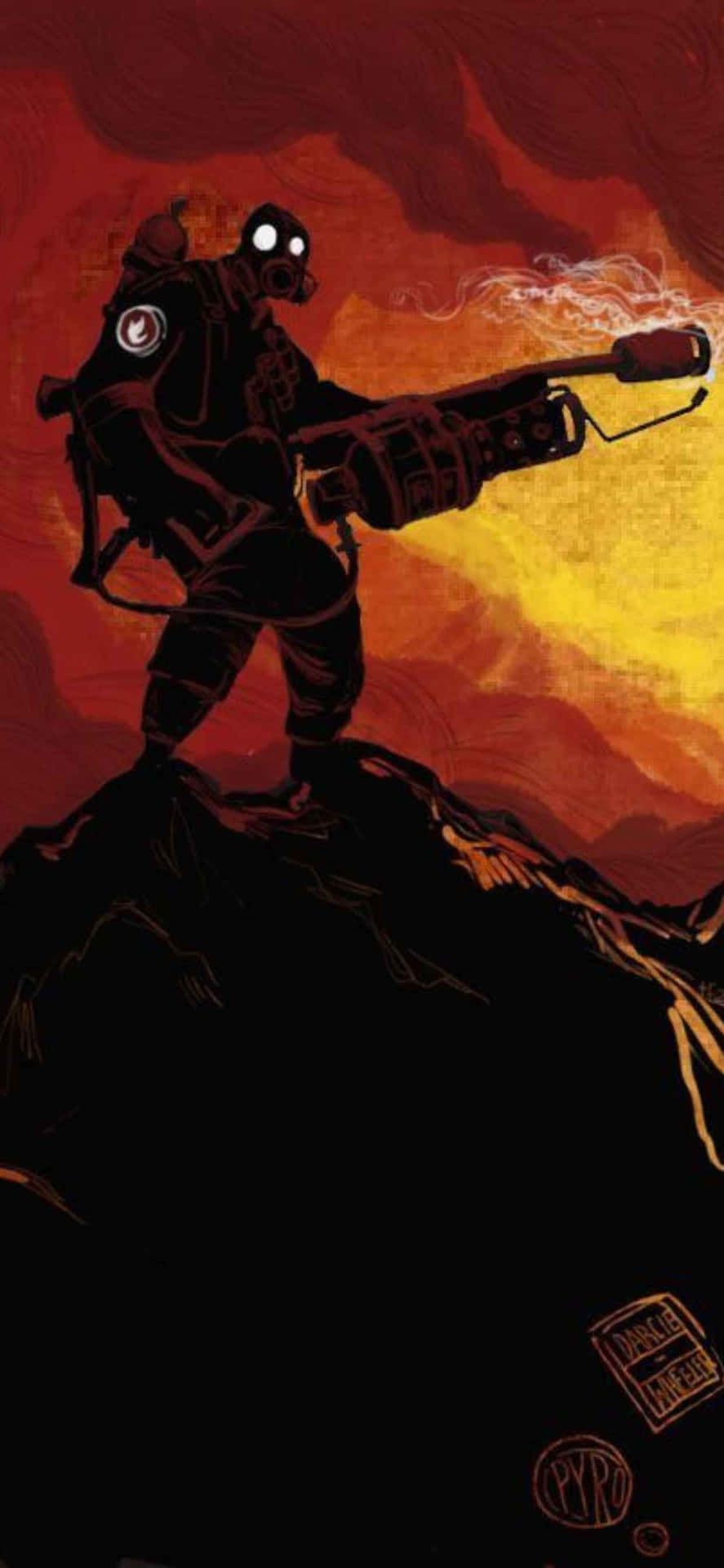 887x1920 Download Red Pyro Shadow iPhone Xs Max Team Fortress 2 Background