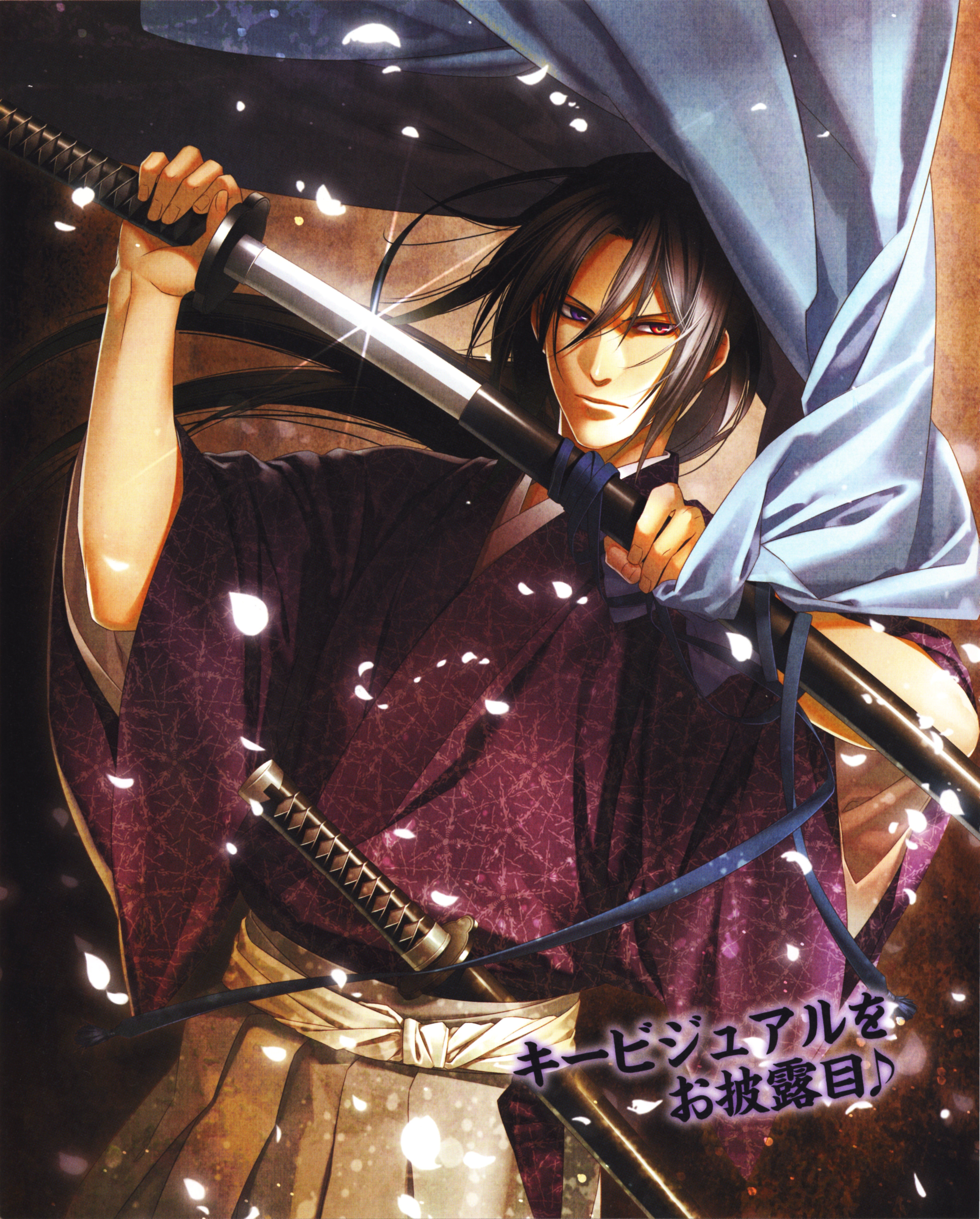 6676x8306 Hakuouki Shinsengumi Kitan Series anime Toshizou Hijikata (Hakuouki) Character sword samurai wallpaperx8306