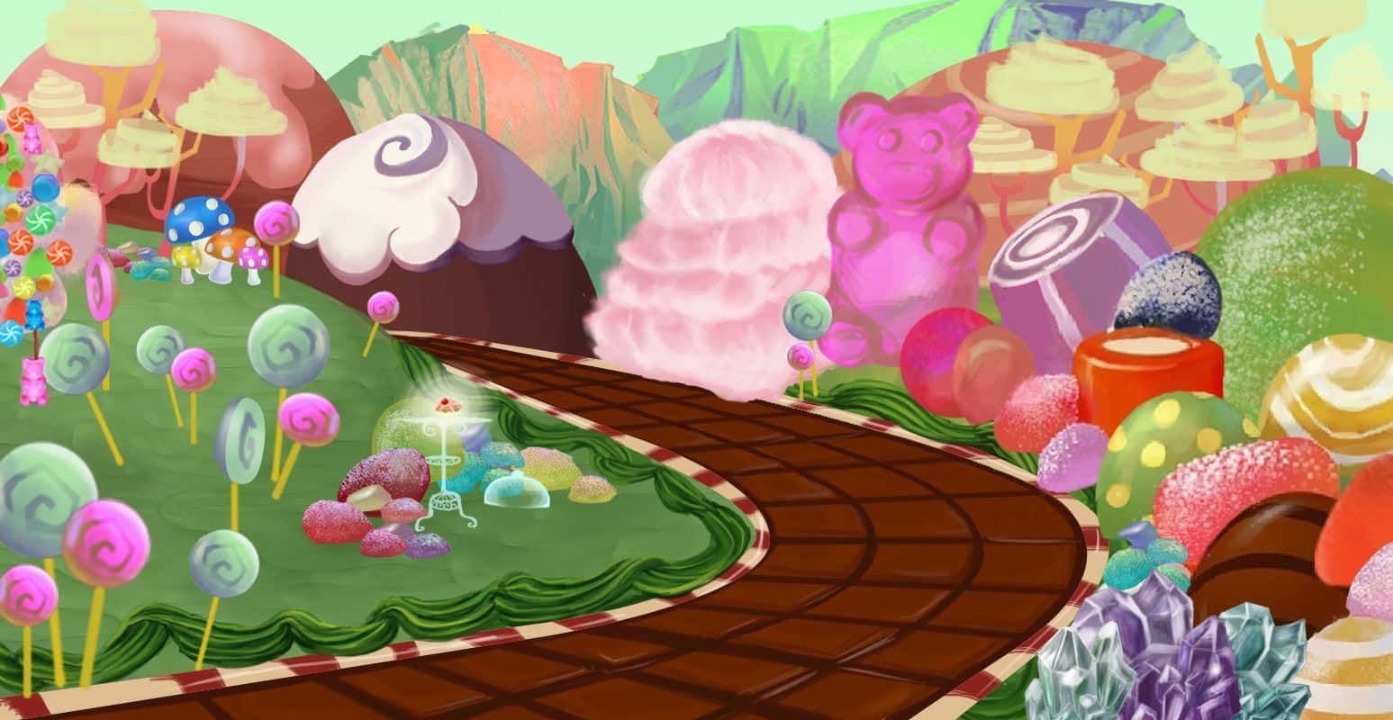 1547x800 Download Sweet Dreams in Candy Land Wallpaper
