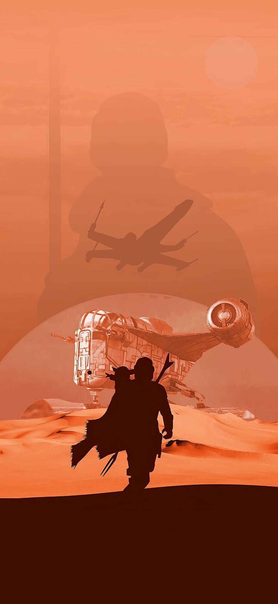 886x1920 Download Silhouette Star Wars iPhone 6 Plus Wallpaper