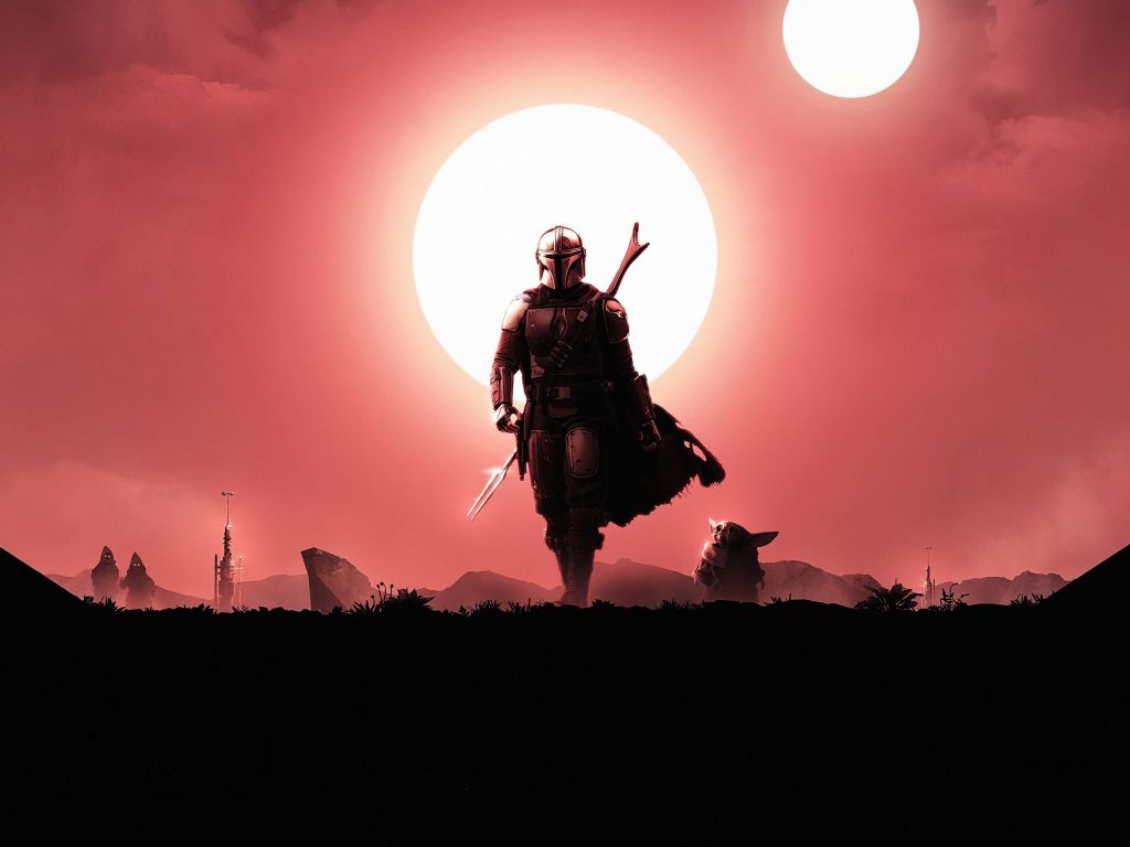 1024x768 Wallpaper soldier, the mandalorian, silhouette, art, 2020 desktop wallpaper, HD image, picture, background, c27ed9