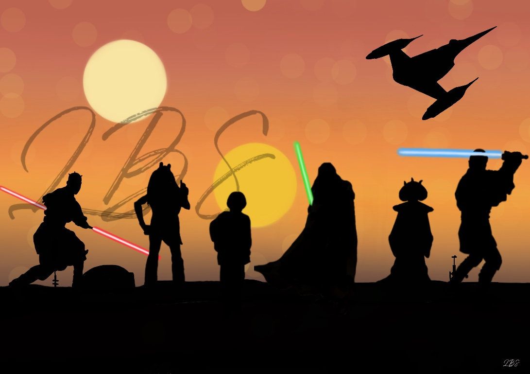 1091x769 Star Wars Phantom Menace Postcard Digital Download