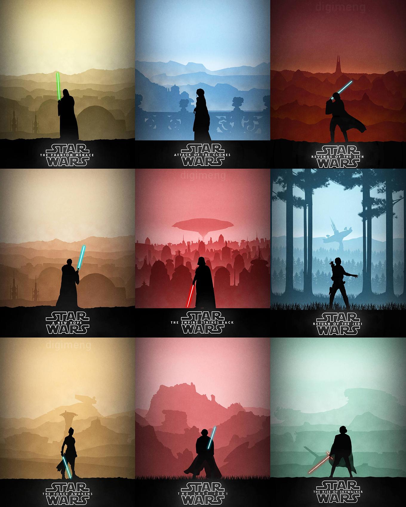 1360x1700 OC I made minimalist Star Wars posters. How they are looking?