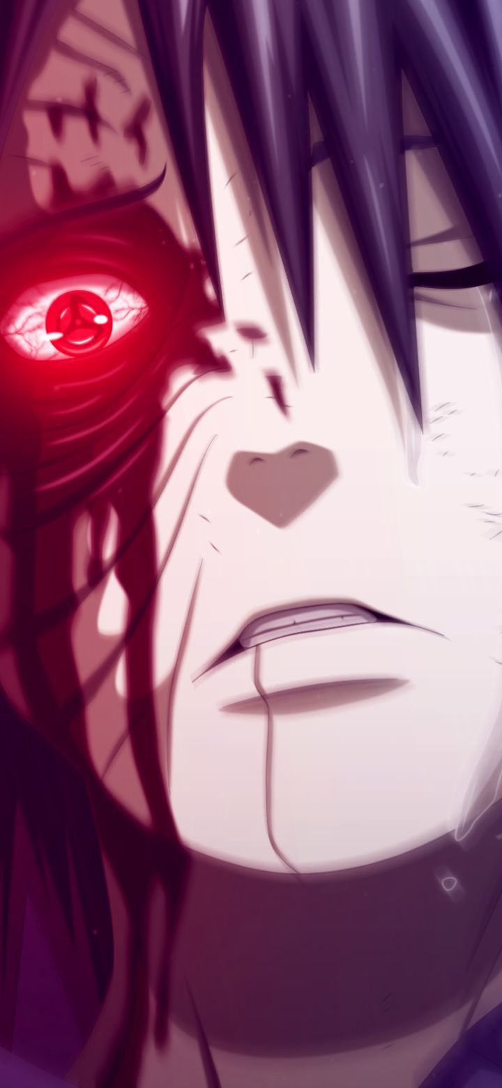 720x1560 Mobile wallpaper: Anime, Naruto, Blood, Sharingan (Naruto), Purple Hair, Obito Uchiha, Crying, 1165670 download the picture for free