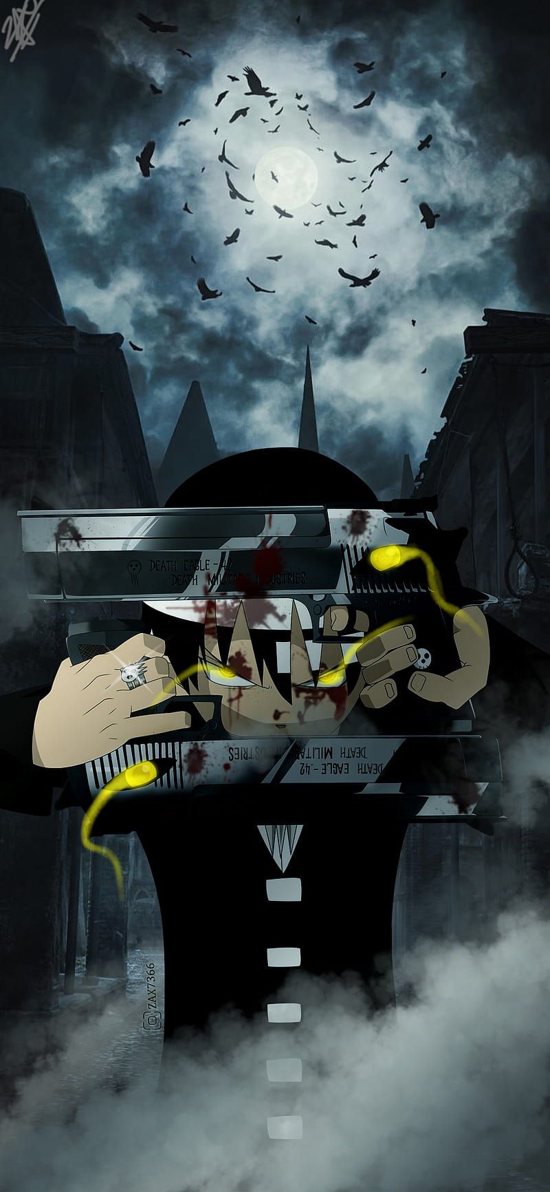 800x1732 Death the kid, zax, soul eater, edit, manga, anime, HD phone wallpaper