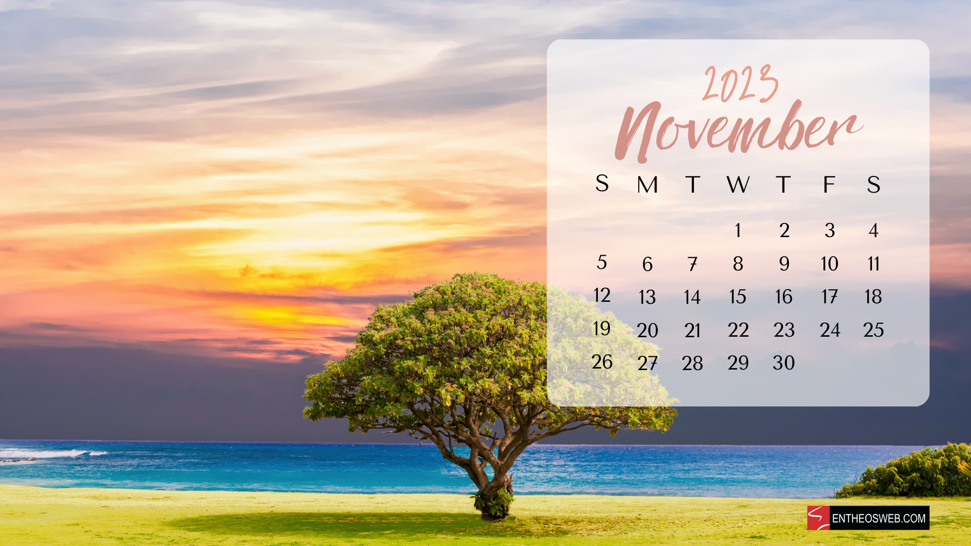 1920x1080 November 2023 Calendar Desktop Wallpaper