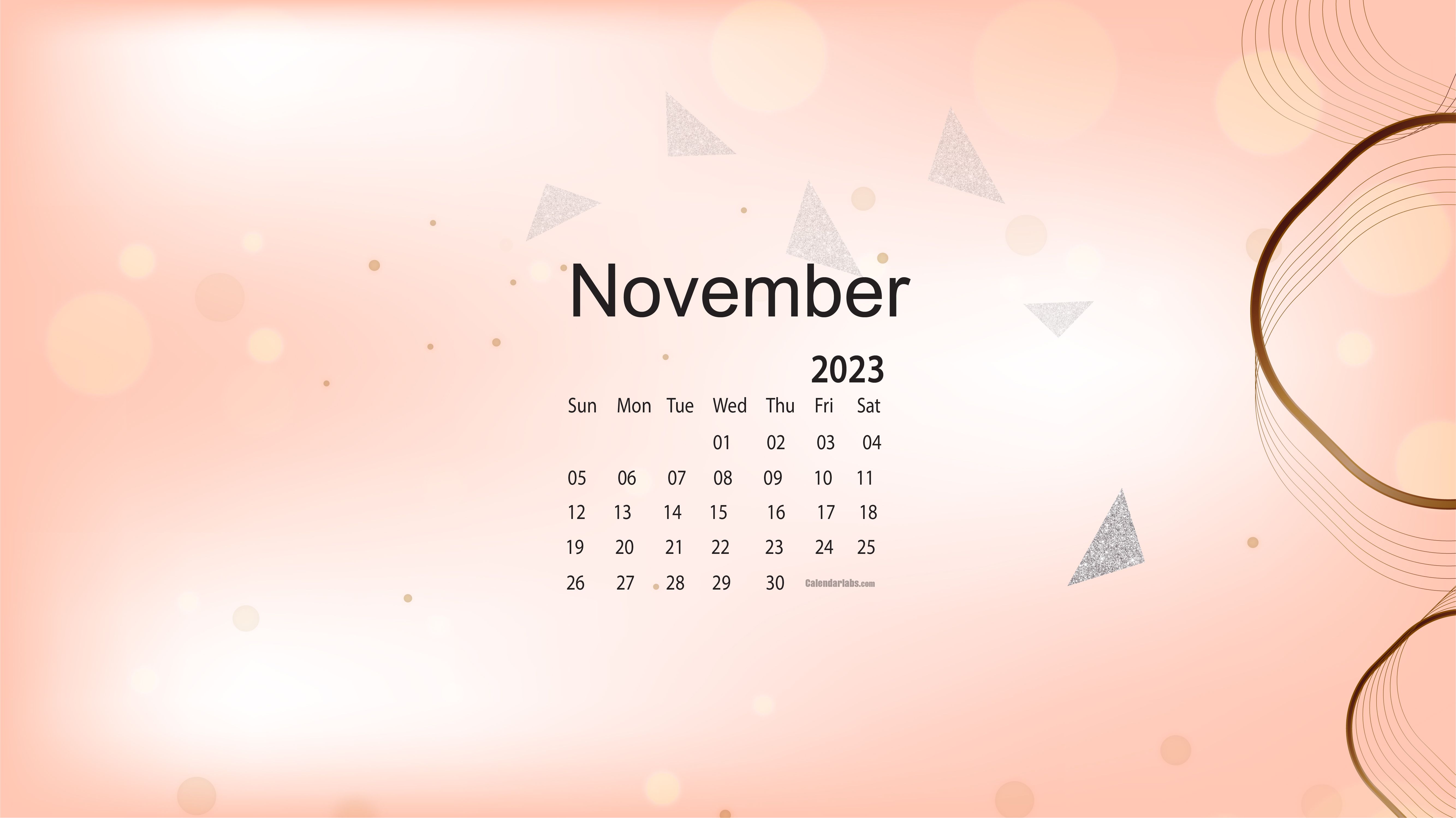 5334x3001 November 2023 Desktop Wallpaper Calendar