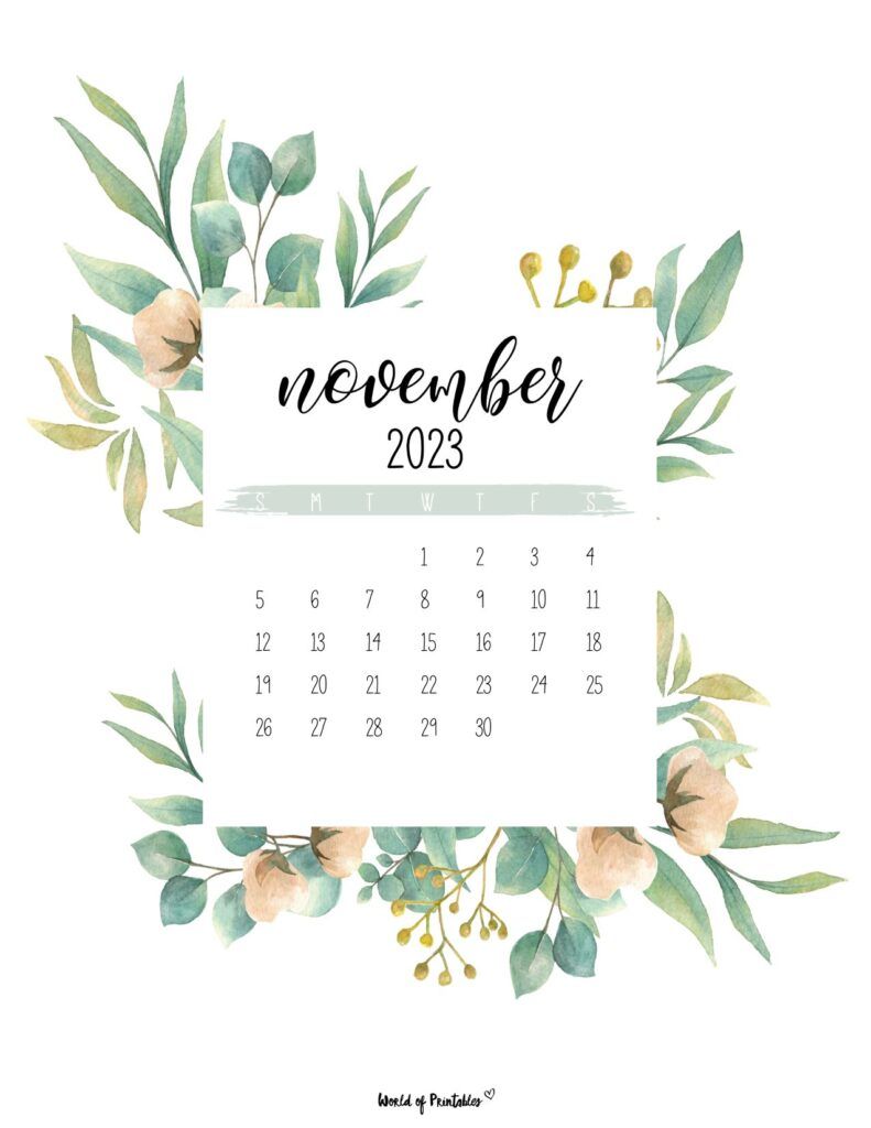791x1024 November 2023 Calendars