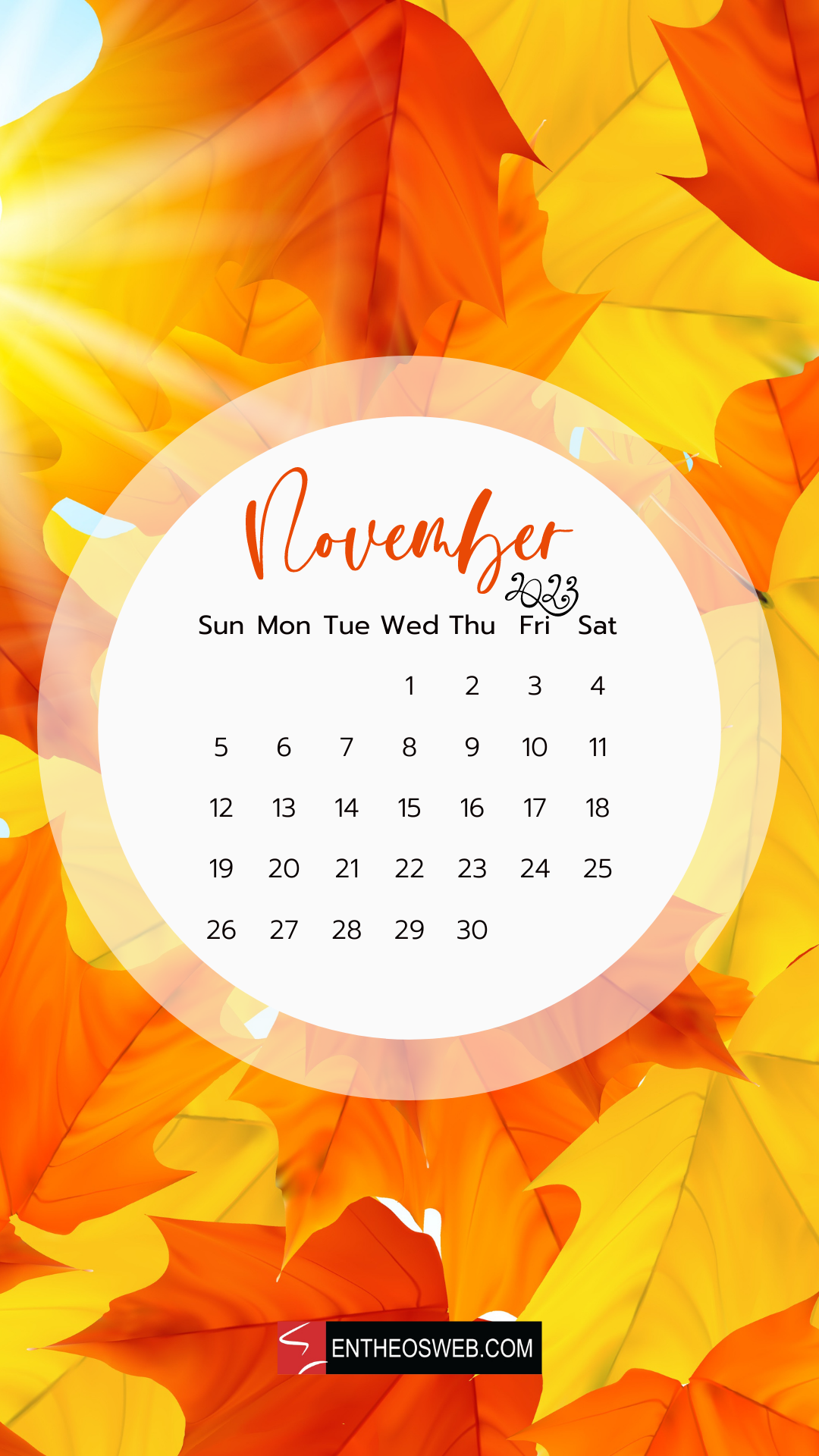 1080x1920 November 2023 Calendar Phone Wallpaper. EntheosWeb. Phone wallpaper, Calendar wallpaper, Wallpaper