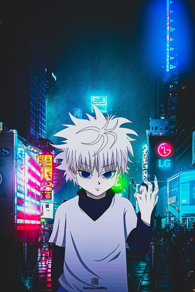 800x1200 Killua Neon, hunter hunter, hunter x hunter, simple, HD phone wallpaper