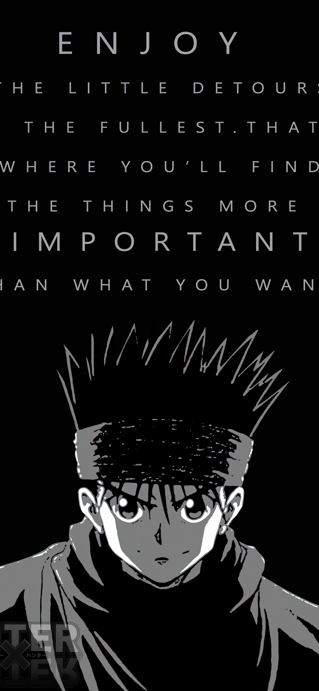 1242x2688 Gon Freecss Wallpaper 4K, Black background, Hunter x Hunter