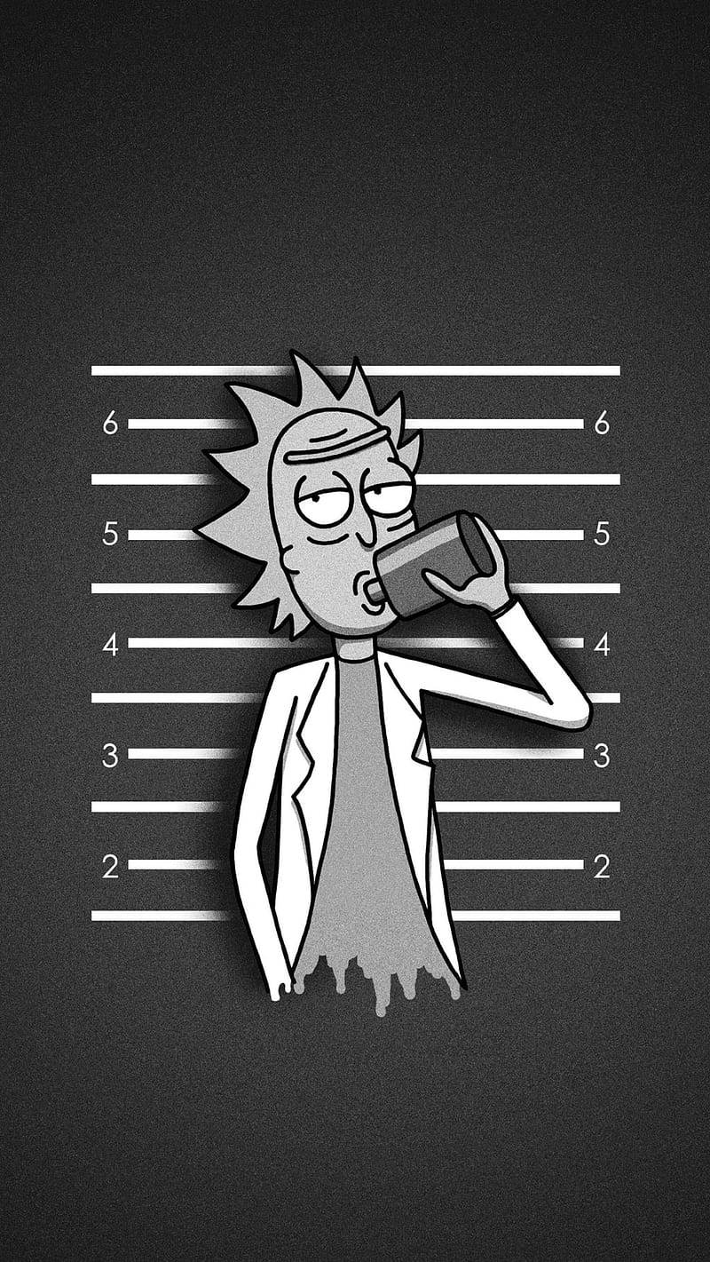 800x1421 Download Rick And Morty Phone Mugshot Wallpaper