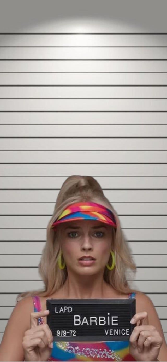 640x1385 Made some wallpaper of Barbie and Kens mugshots from the movie