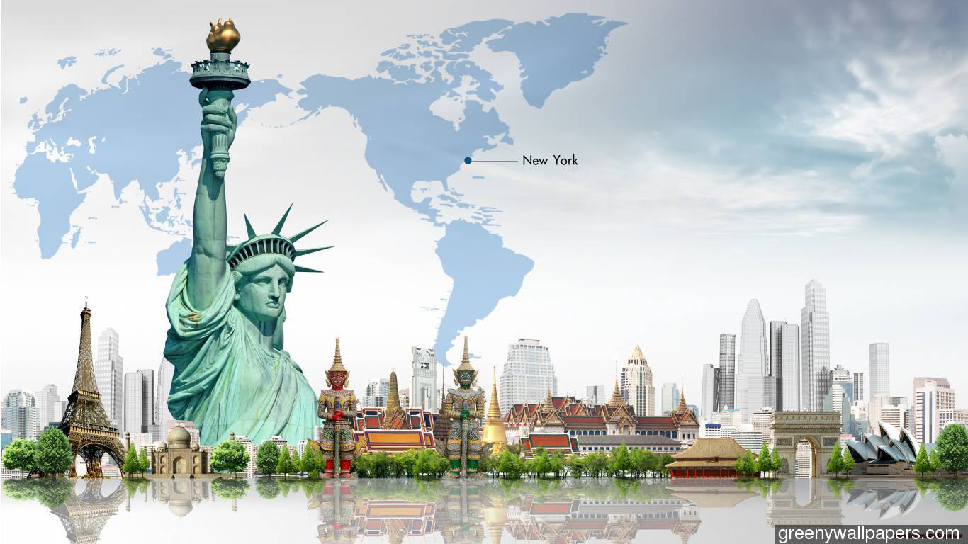 1366x768 Statue Of Liberty Wallpaper Free HD Background Image Picture 1366x768