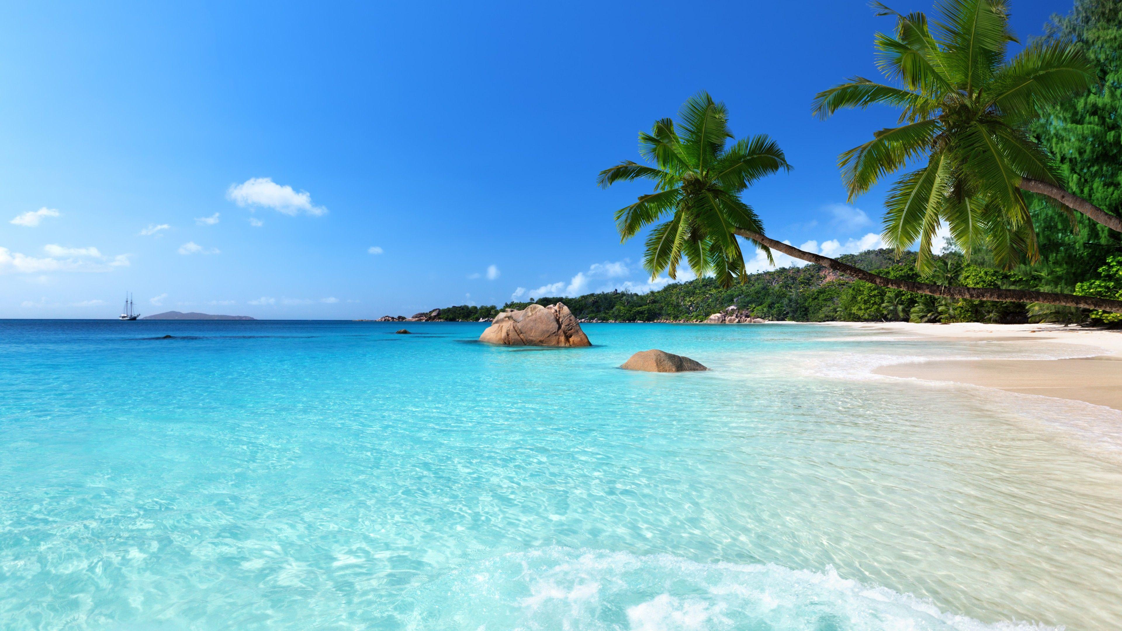 3840x2160 Wallpaper Anse Lazio, Praslin Island, Seychelles, Best beaches