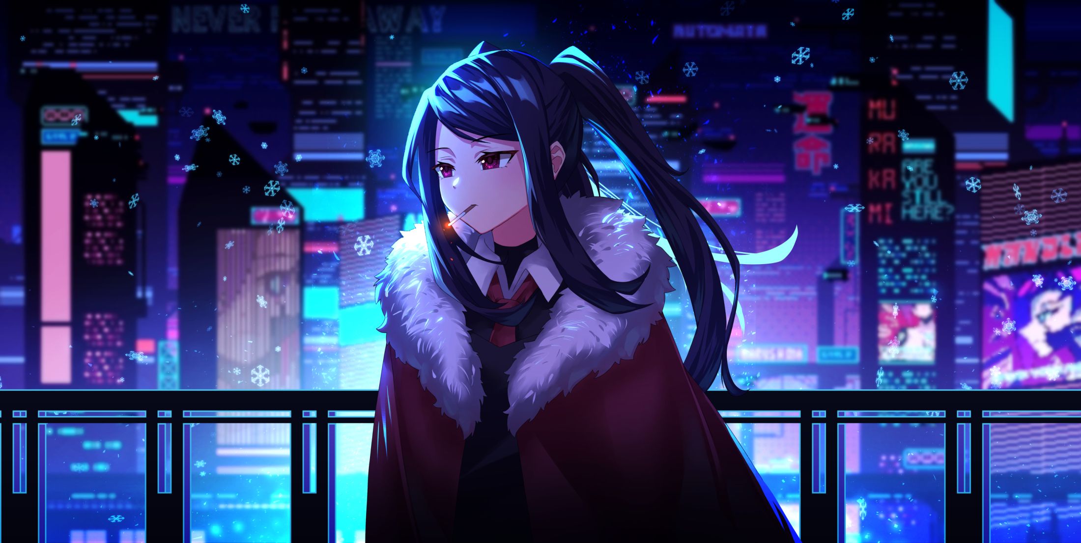 2200x1106 VA 11 Hall A: Cyberpunk Bartender Action HD Wallpaper And Background