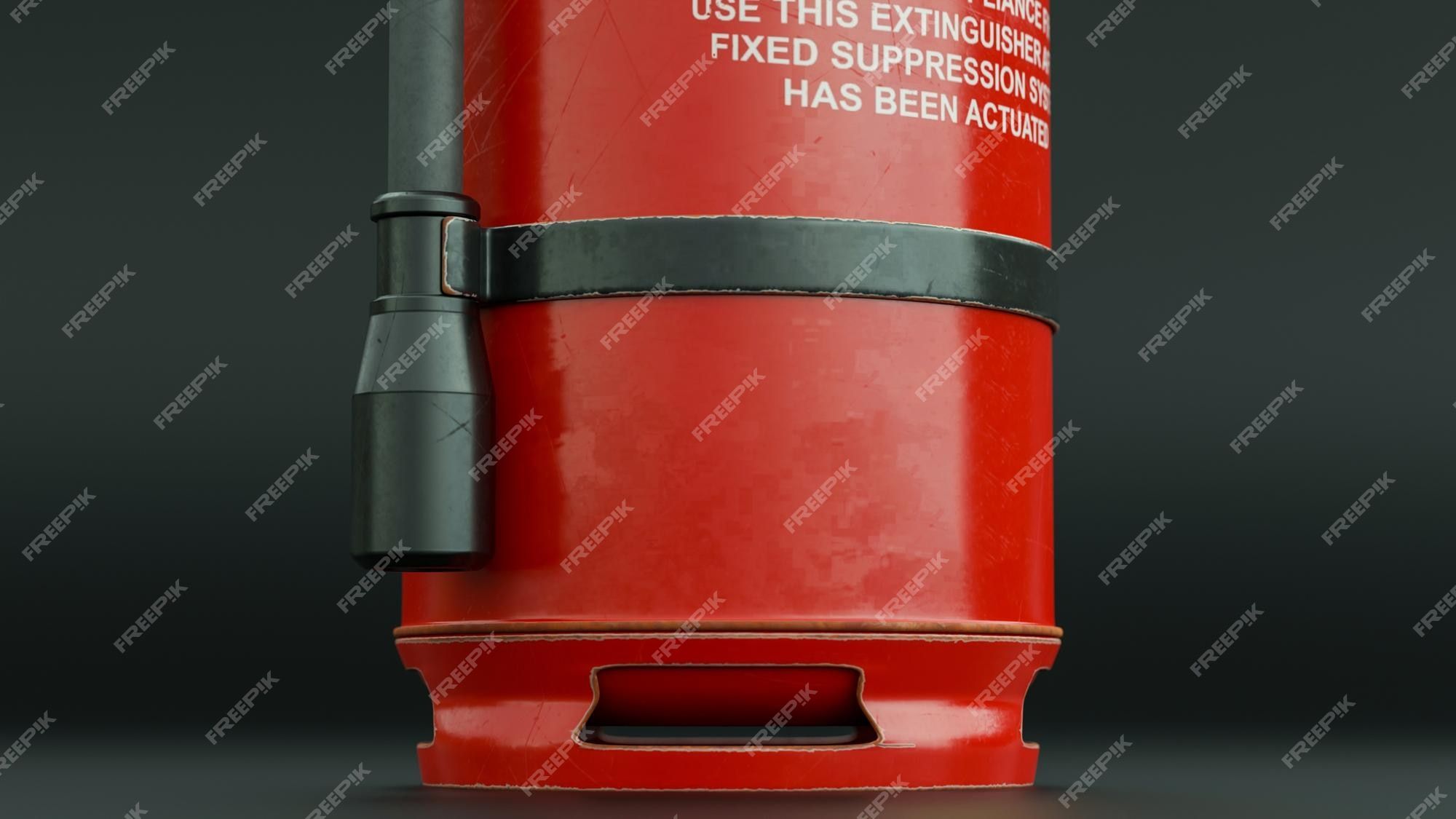 2000x1125 Premium Photo. Fire extinguisher portable handheld premium photo 3D render