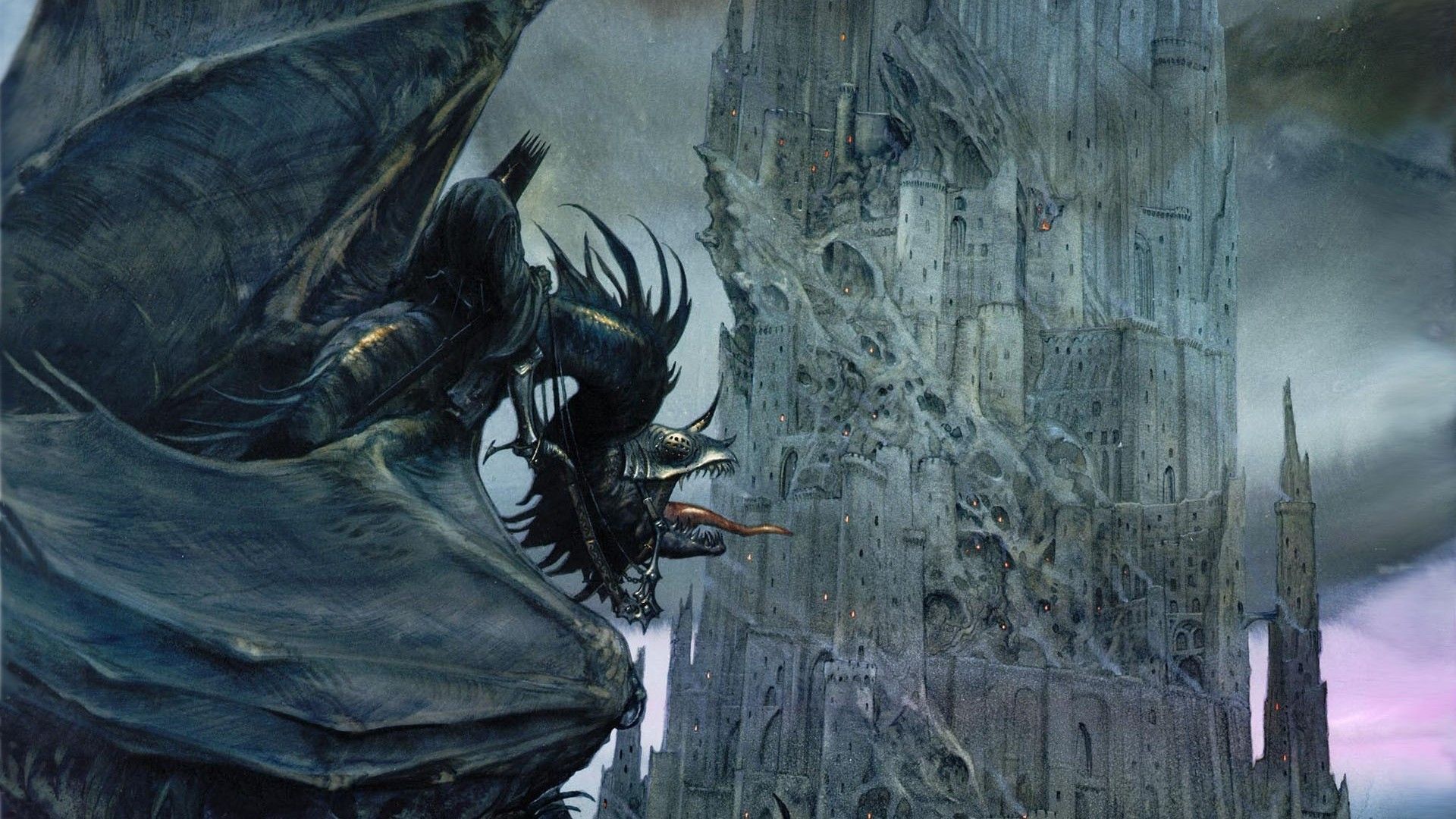 1920x1080 Barad, dr, tongues, Witchking of Angmar, Nazgl, castle (1920x1080px) on