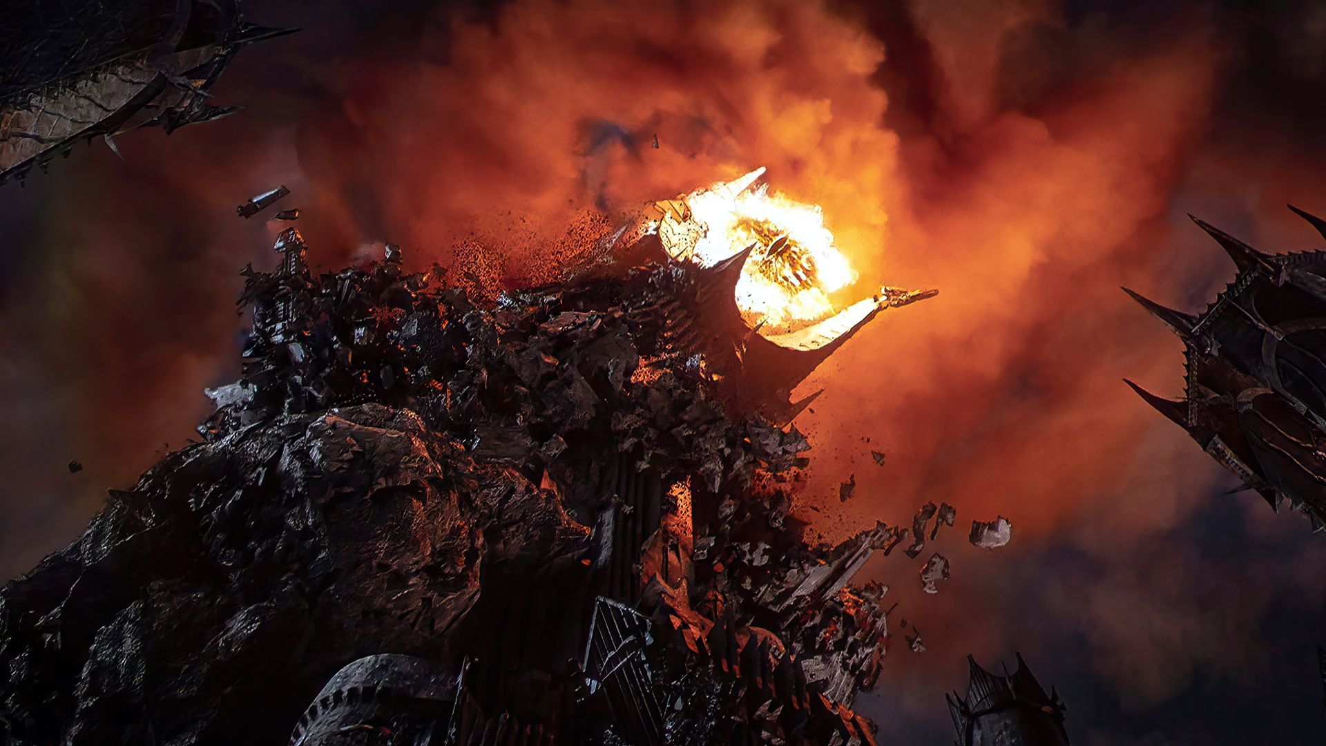 1920x1080 The Eye Of Sauron, J. R. R. Tolkien, The Lord Of The Rings: The Return Of The King, Movies, Film Stills, Debris, Barad Dûr, Digital Artx1080 Wallpaper