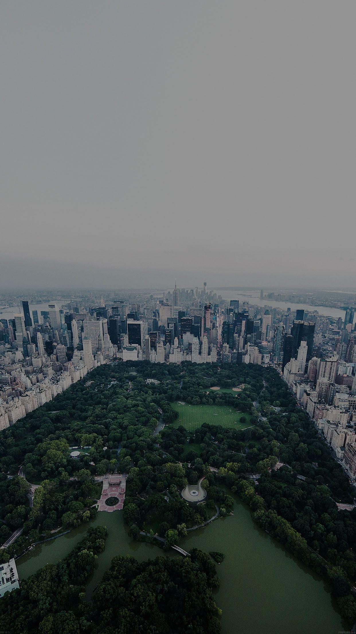 1242x2208 New York Dark Central Park Skyview Nature City Android