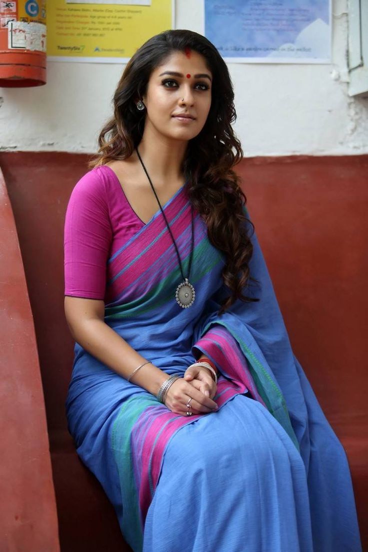 736x1104 Nayantara Saree Photo Gallery Collection. Saree designs, Elegant saree, Blouse design models