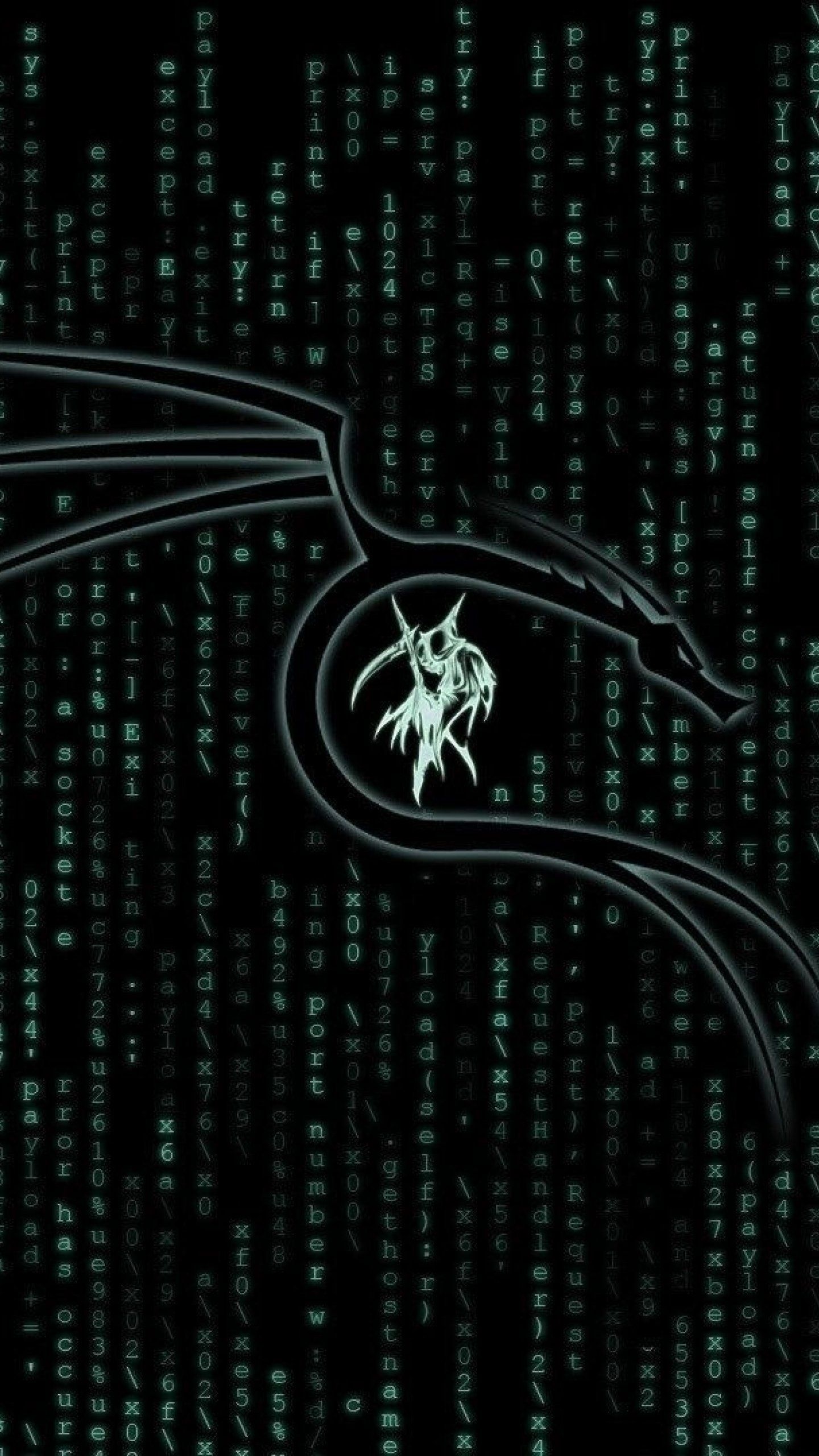 1440x2560 Kali Linux Matrix Wallpaper Download