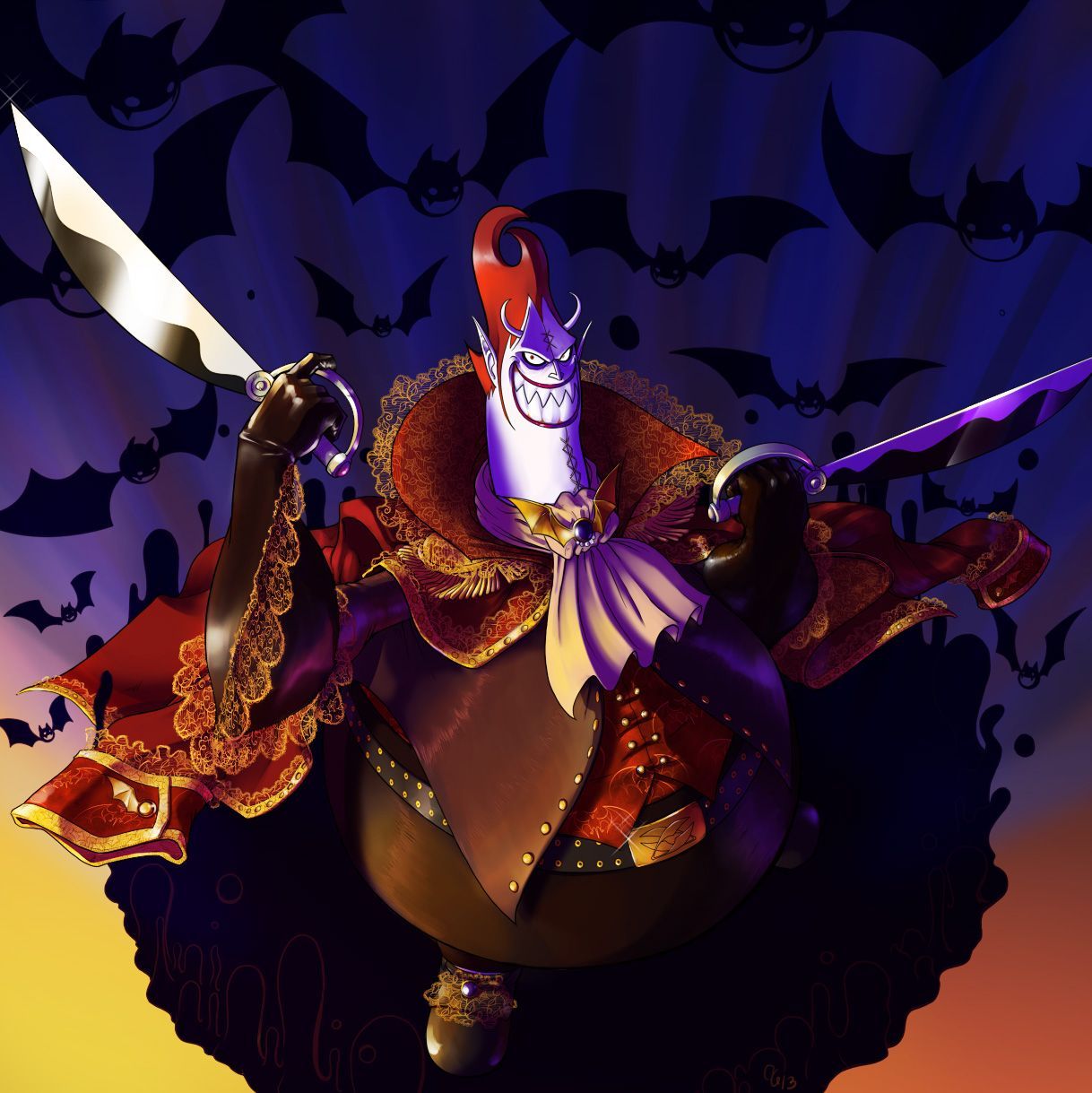1218x1219 gecko moria (one piece) drawn
