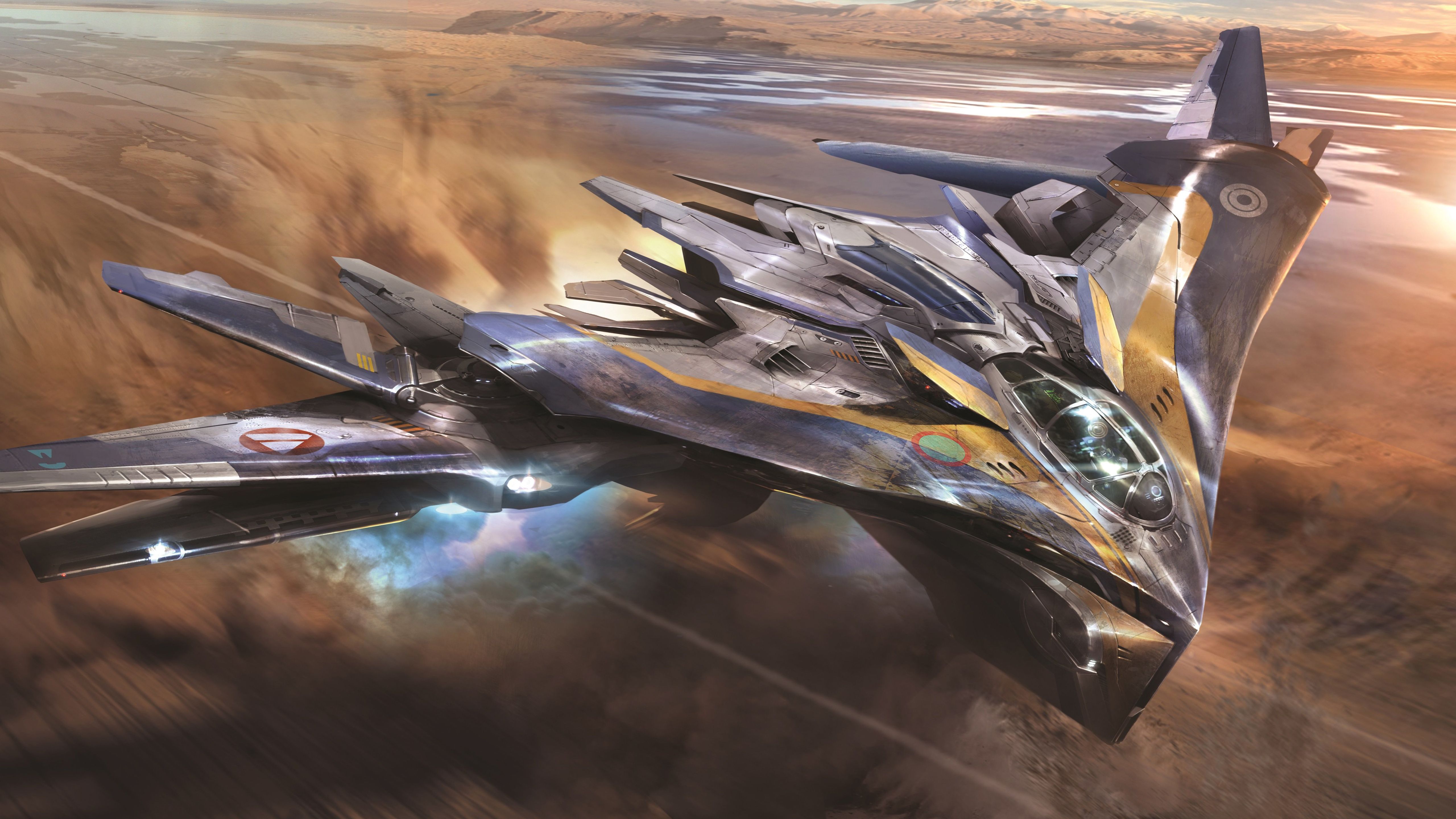 5120x2880 4K Spaceship Wallpaper and Background Image