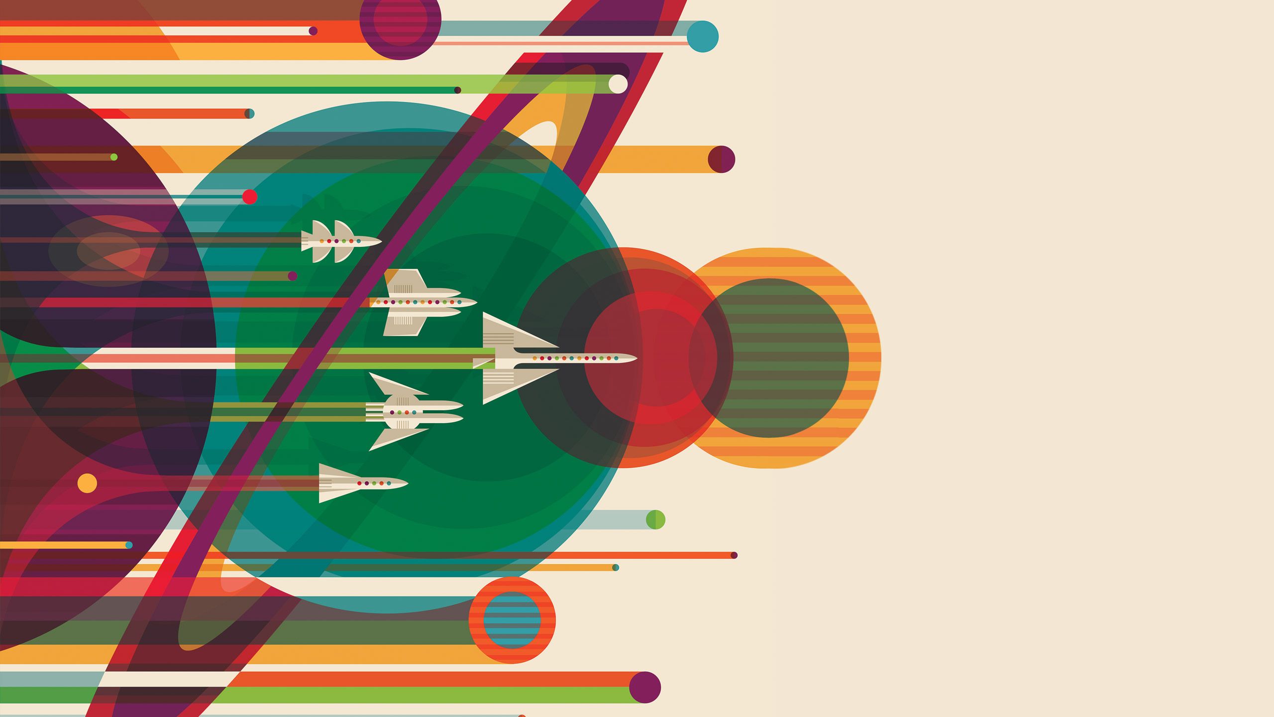 2560x1440 Spaceship Vector Solar System Planets Planes Sci Fi Artistic, HD Artist, 4k Wallpaper, Image, Background, Photo and Picture