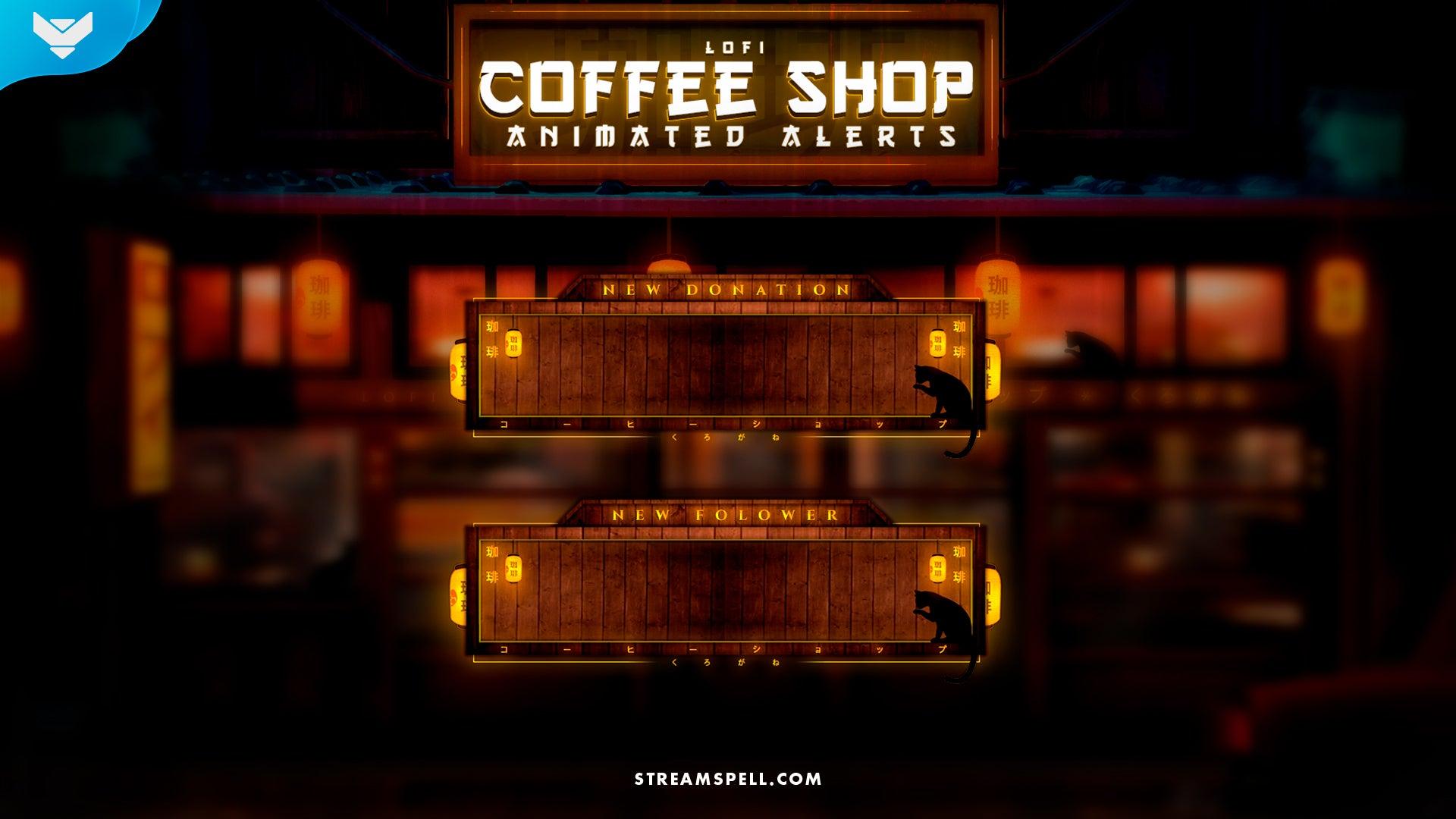 1920x1080 Lofi Coffee Shop Stream Alerts