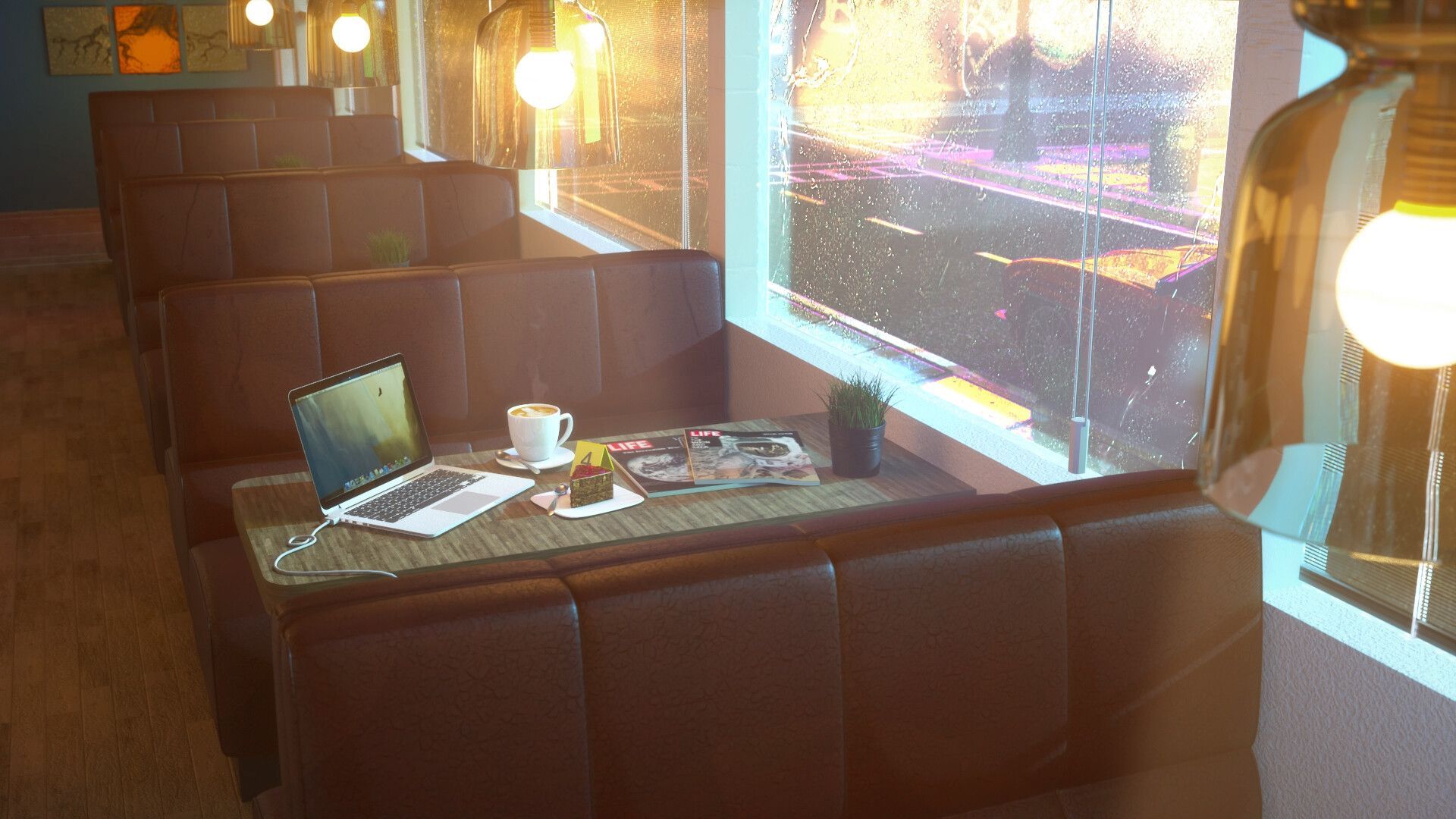 1920x1080 A Coffee Shop Lo FI, Fajar Fazriansyah. Coffee Wallpaper, Lo Fi Wallpaper, Cool Desktop