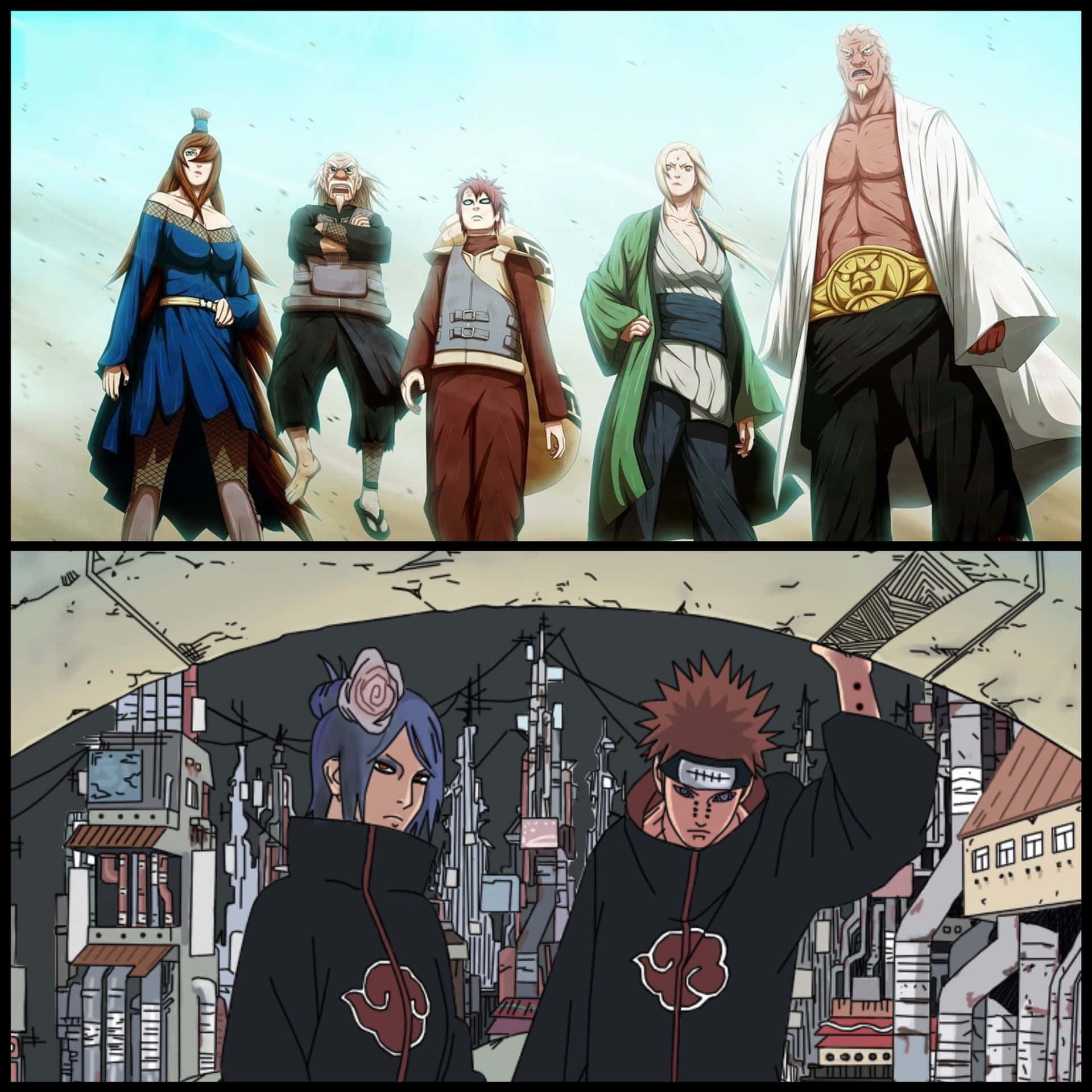 1920x1920 Download The Five Kage Summit in action Wallpaper