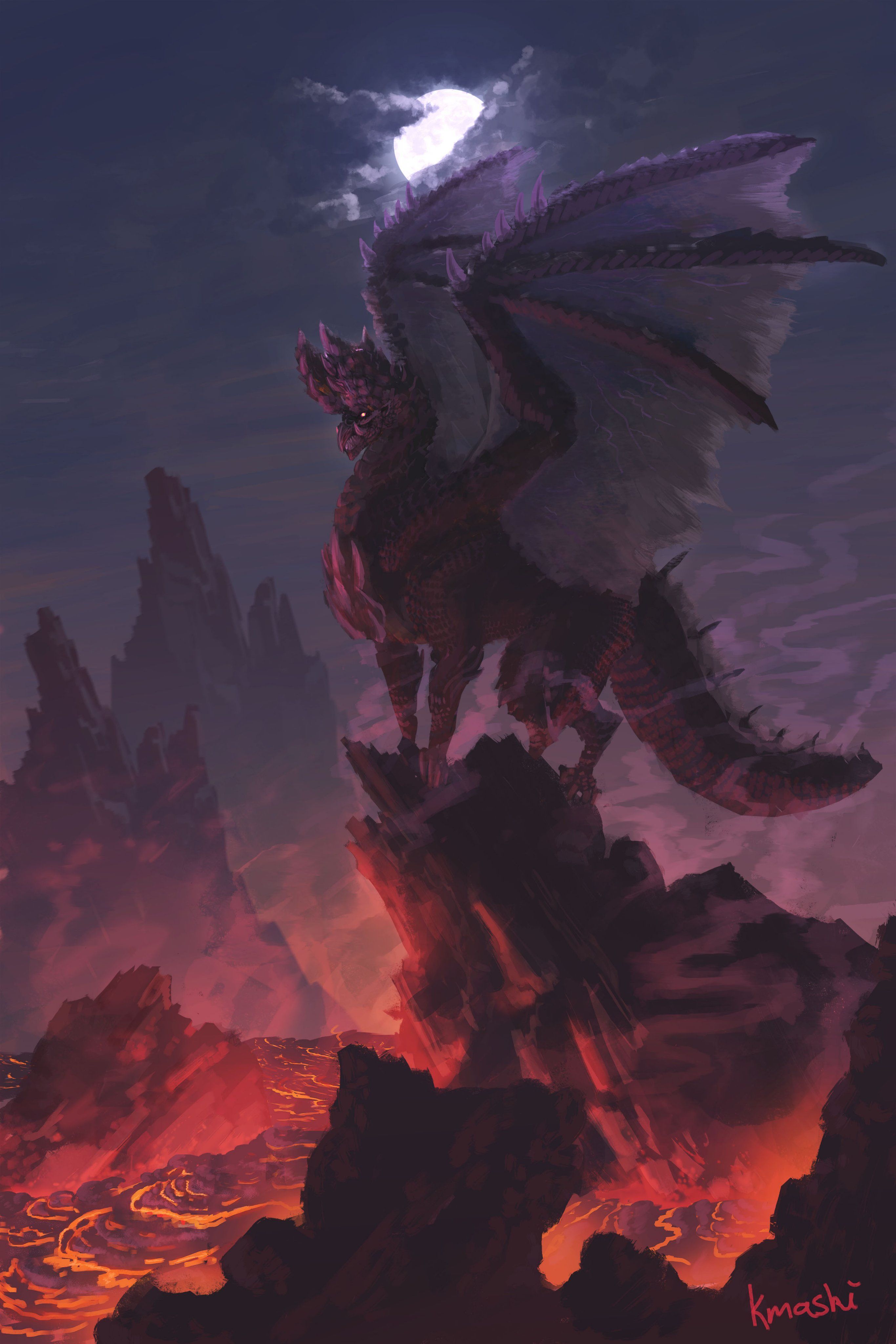 2731x4096 Kmaski on X: There's a reason why some volcanoes stay unexplored. Alatreon from #MonsterHunter / X