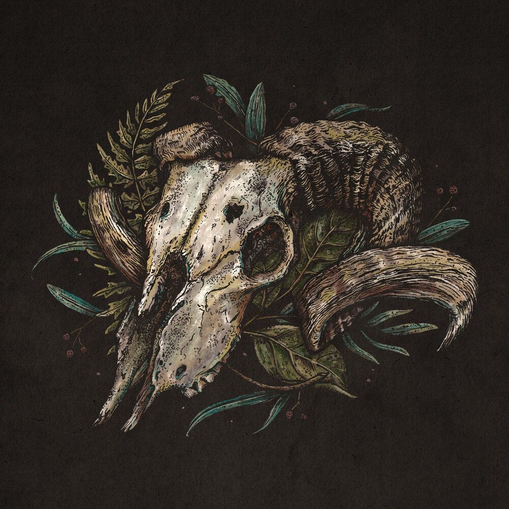 1000x1000 GOAT SKULL & FERN