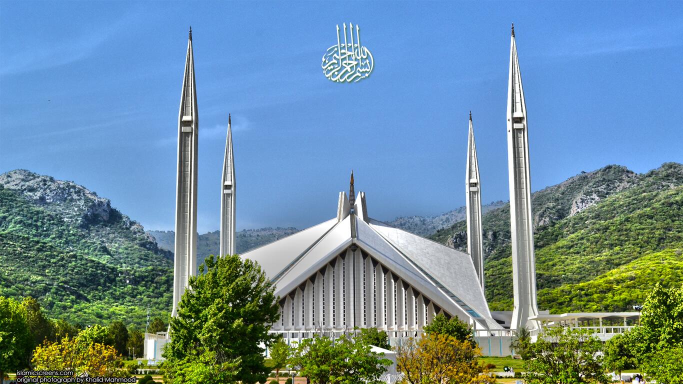 1366x768 IslamicScreens on X: The beautiful Faisal mosque in Islamabad, Pakistan. ( Wallpaper in different resolutions: ) / X