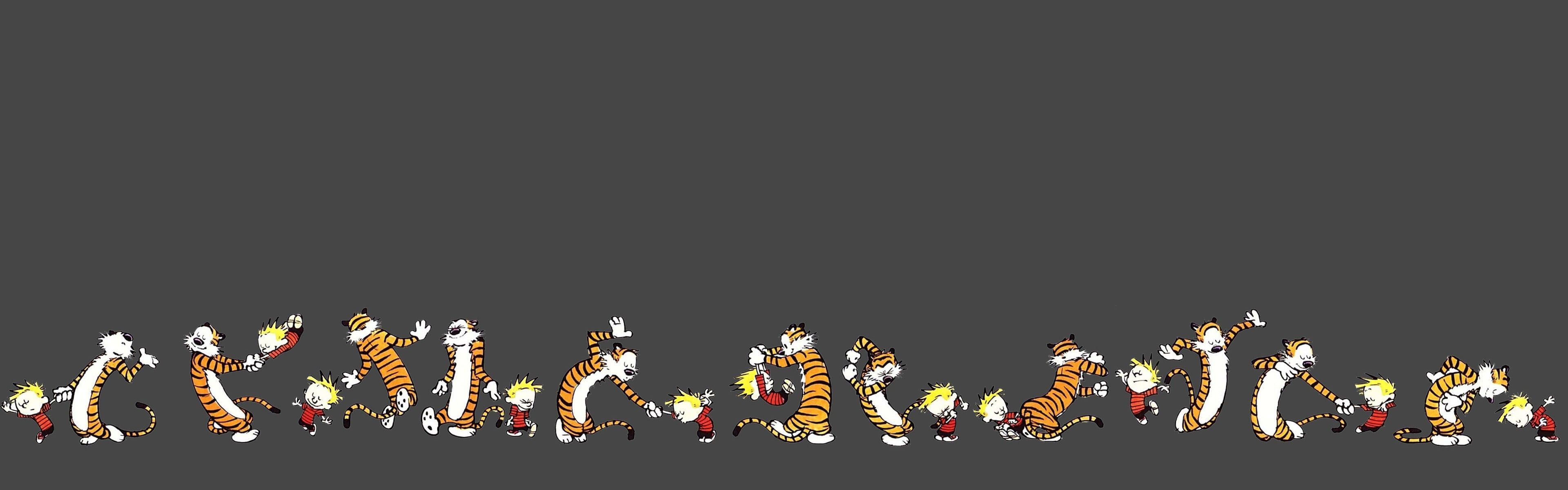 3840x1200 tiger wallpaper Calvin and Hobbes #comics #minimalism dual monitors multiple display #danci. Calvin and hobbes wallpaper, Dual screen wallpaper, Calvin and hobbes